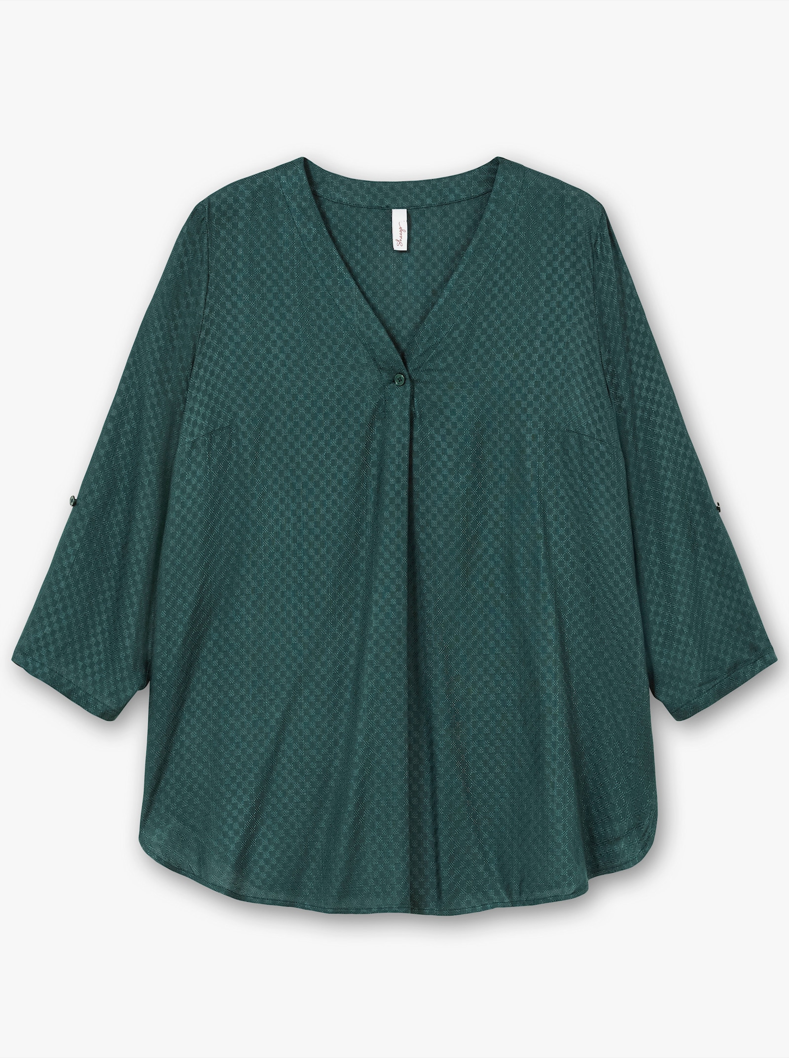 sheego Tunika mit dekorativer Falte - tiefgrün