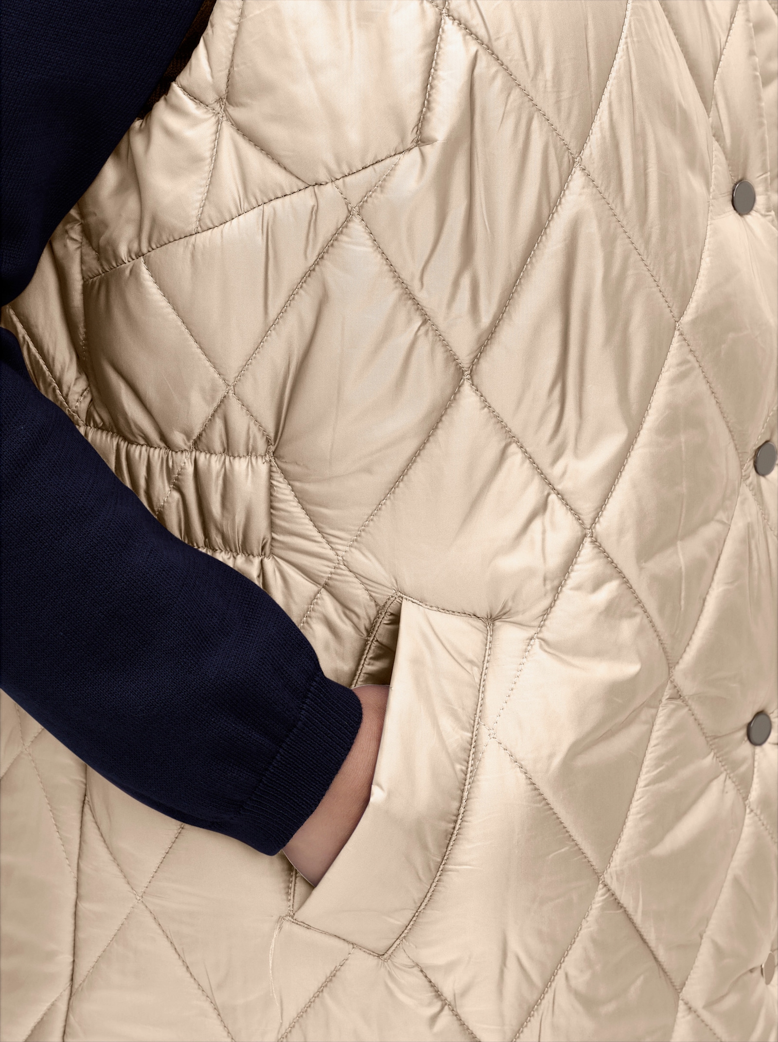 Steppweste in Longform - elfenbein