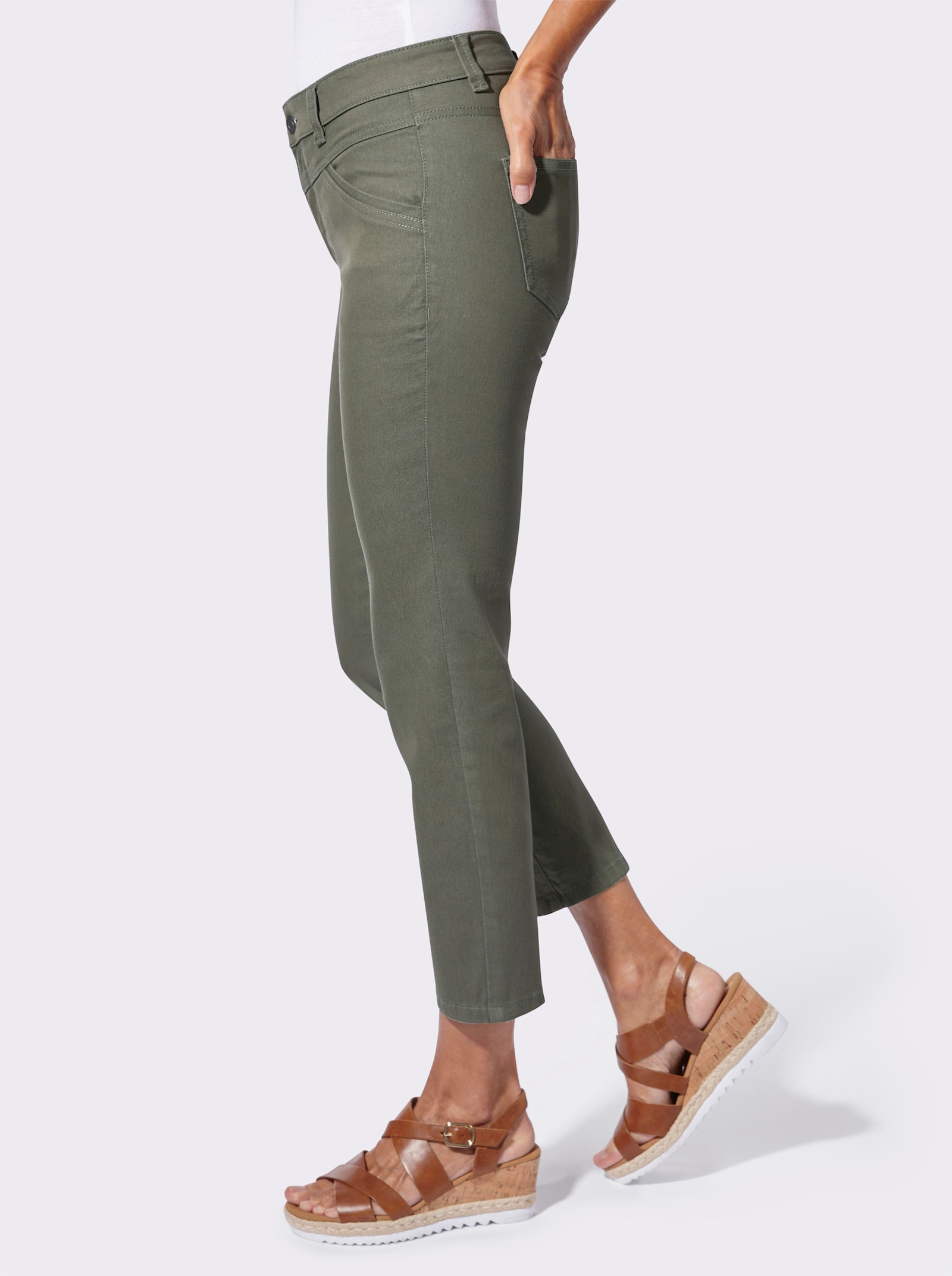 7/8-Jeans in Stretch-Qualität - khaki