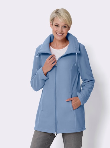 Fleecejacke mit 2-Wege-Reißverschluss - hellblau