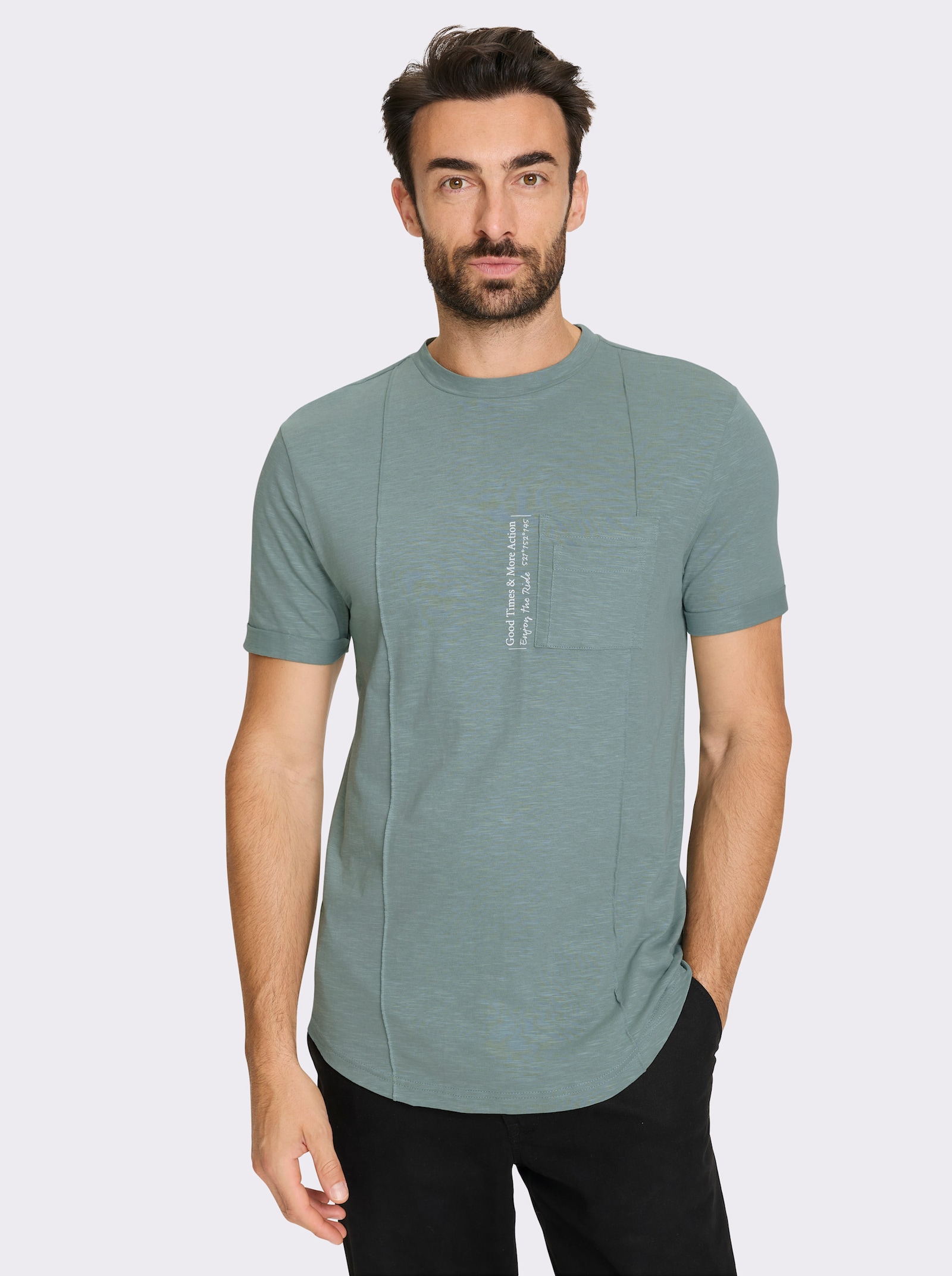 Marco Donati Shirt met korte mouwen en versiering, contrastkleurig - jade