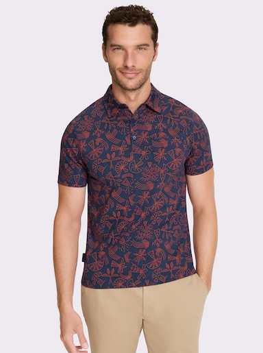 Marco Donati Kurzarmshirt - dunkelblau-bedruckt