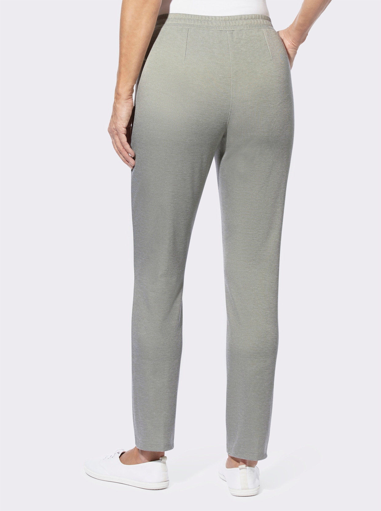 Comfortbroek - kaki/ecru gedessineerd