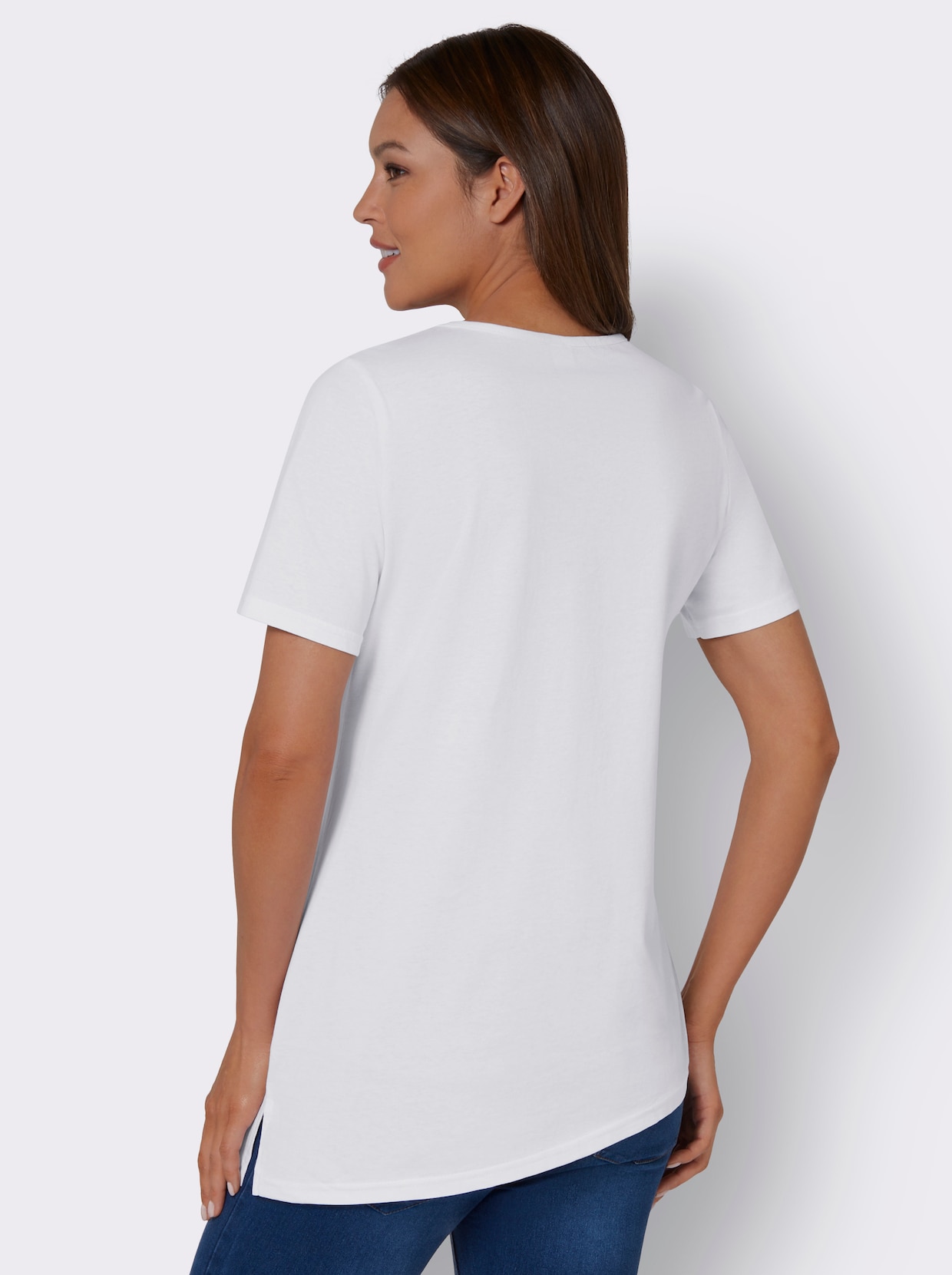 Dlouhé tričko - bílá