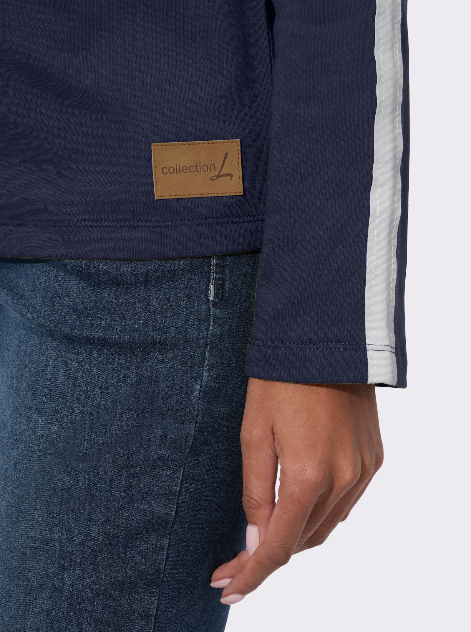 Sweatshirt mit Stehkragen - marine