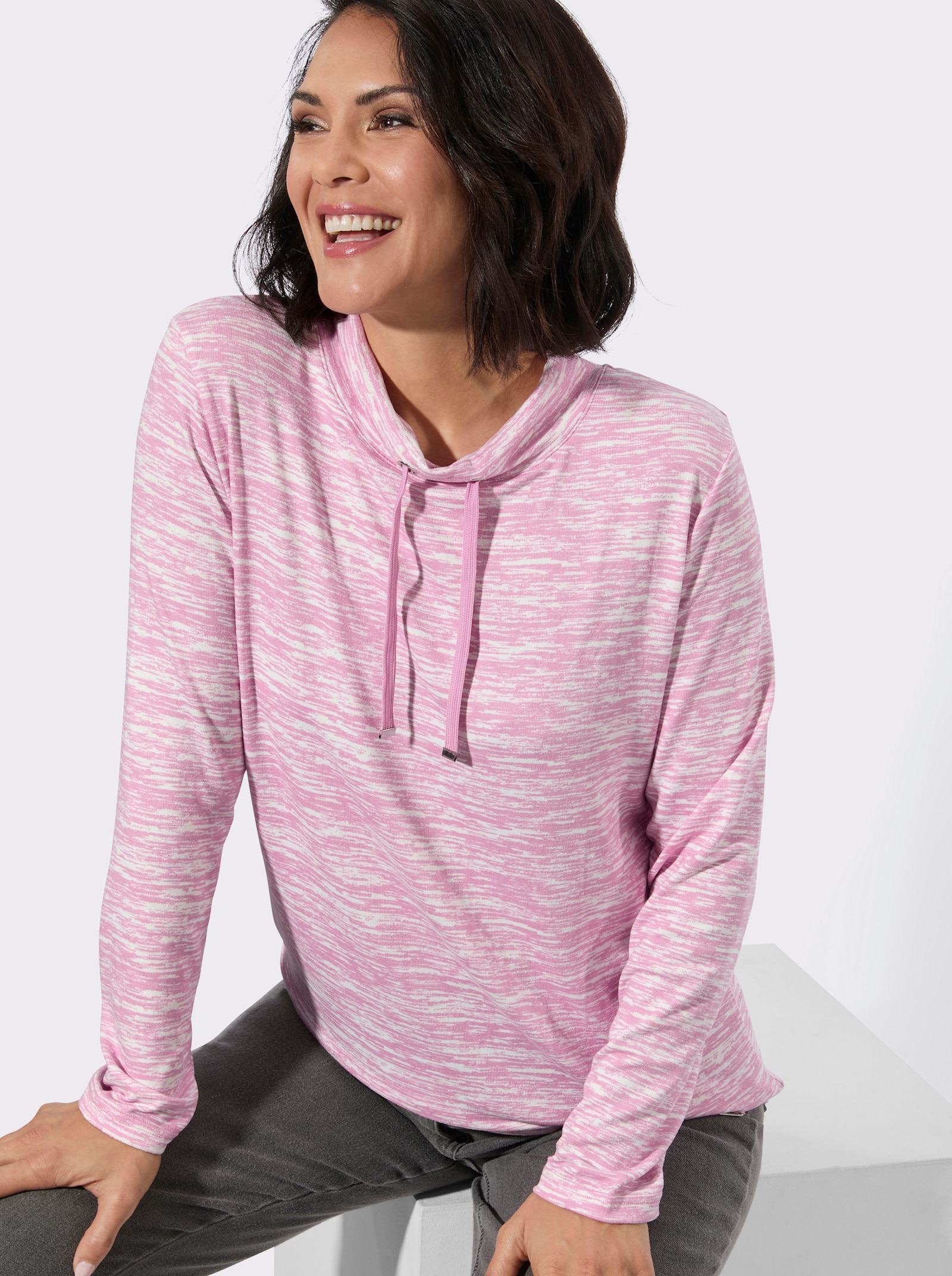 Winter-Shirt - rosé-bedruckt