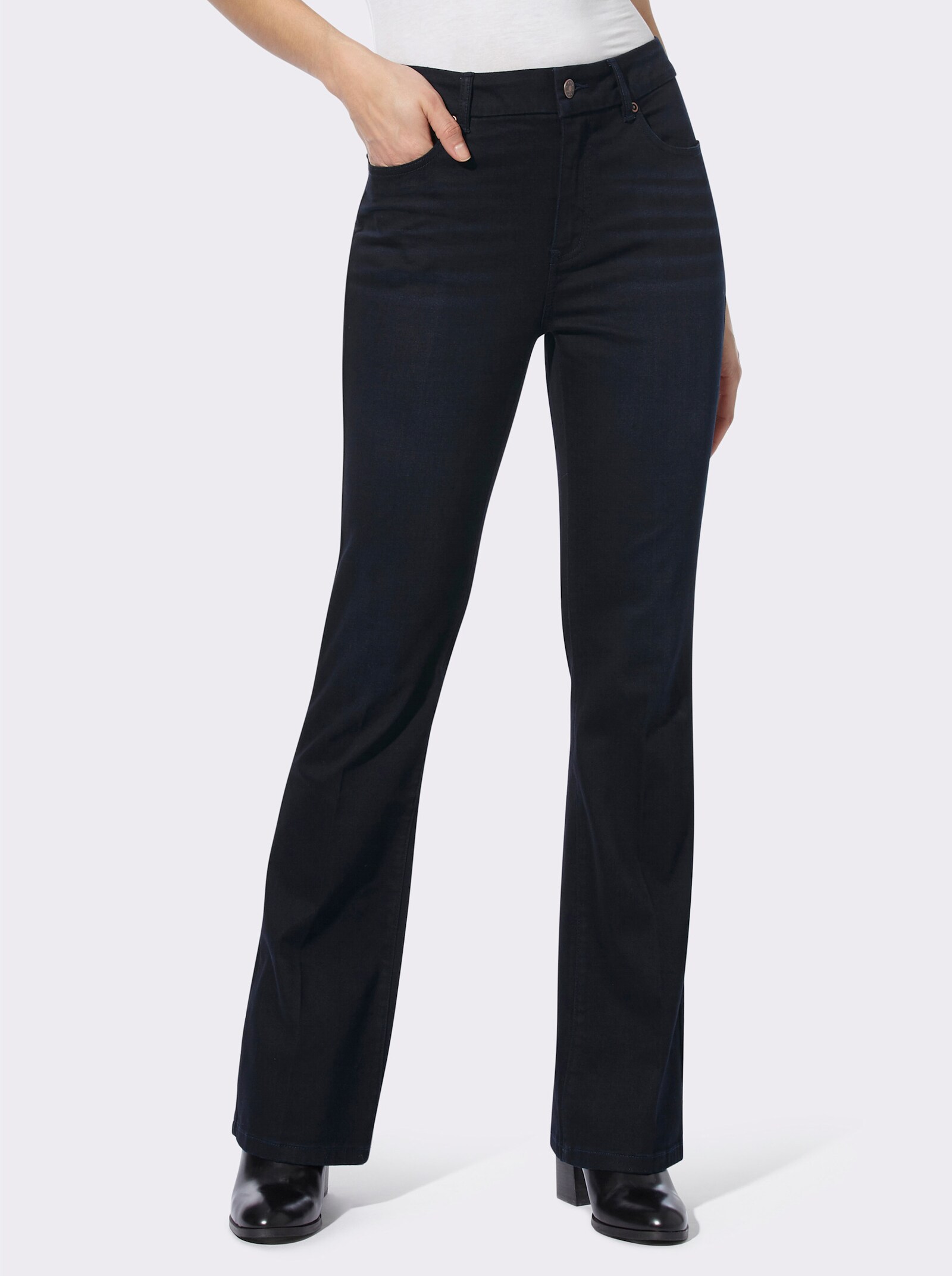 heine Bootcut jeans in subtiele wassing - dark-blue