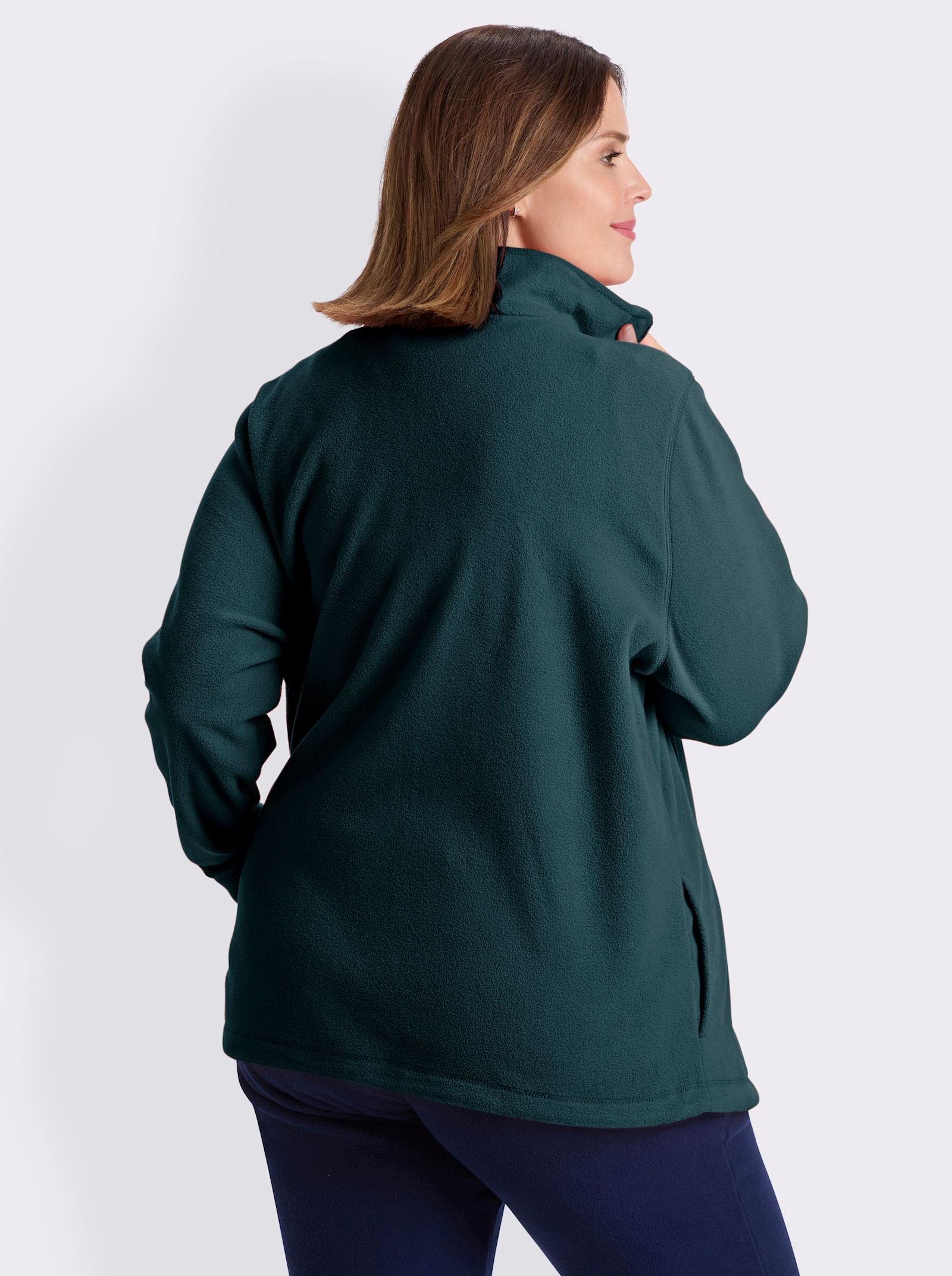 Fleecejacke Kordeldurchzug am Saum - petrol