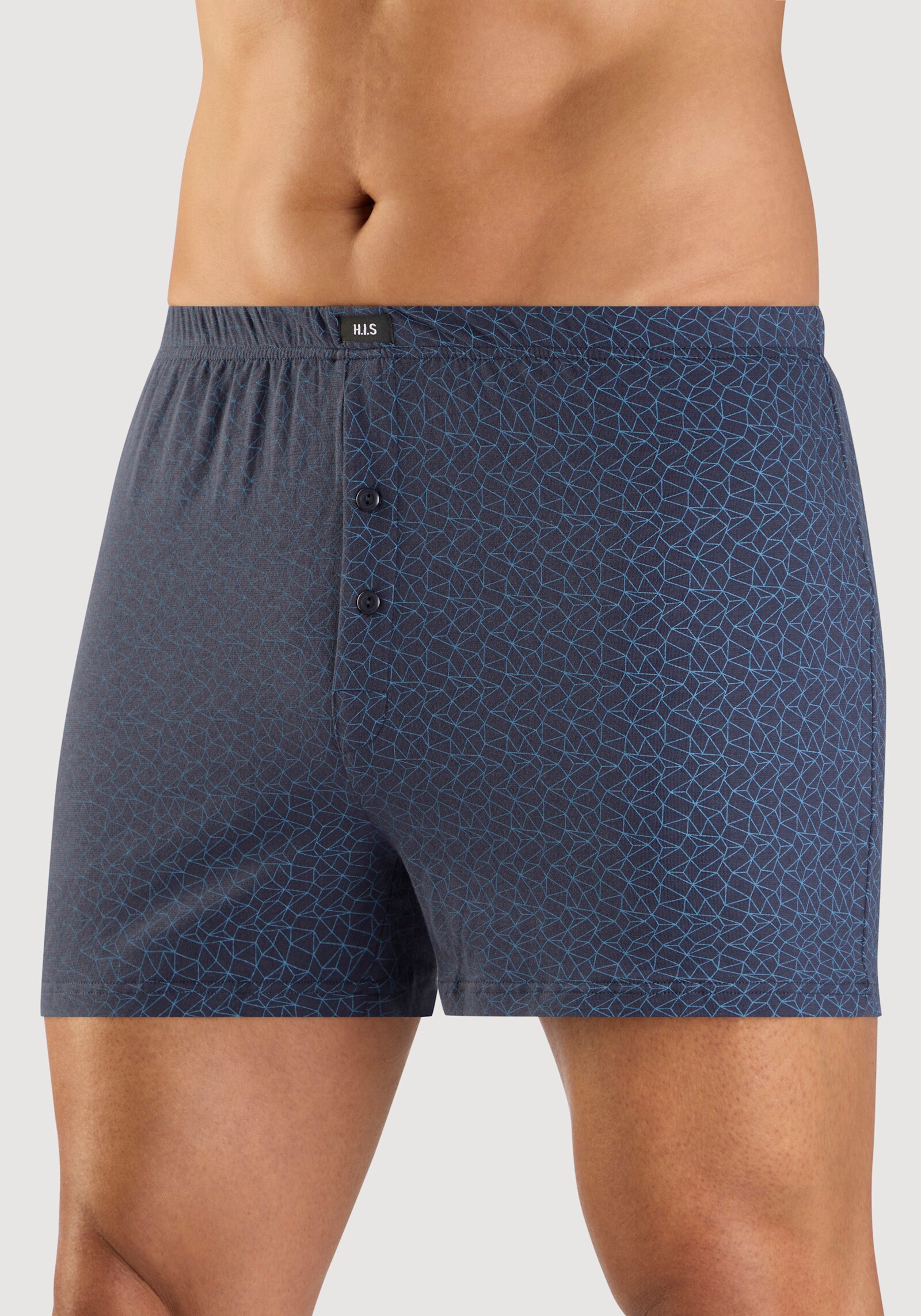 H.I.S Weiter Boxer - blau/navy/hellblau/navy-blau-gestreift/navy-blau-bedruckt