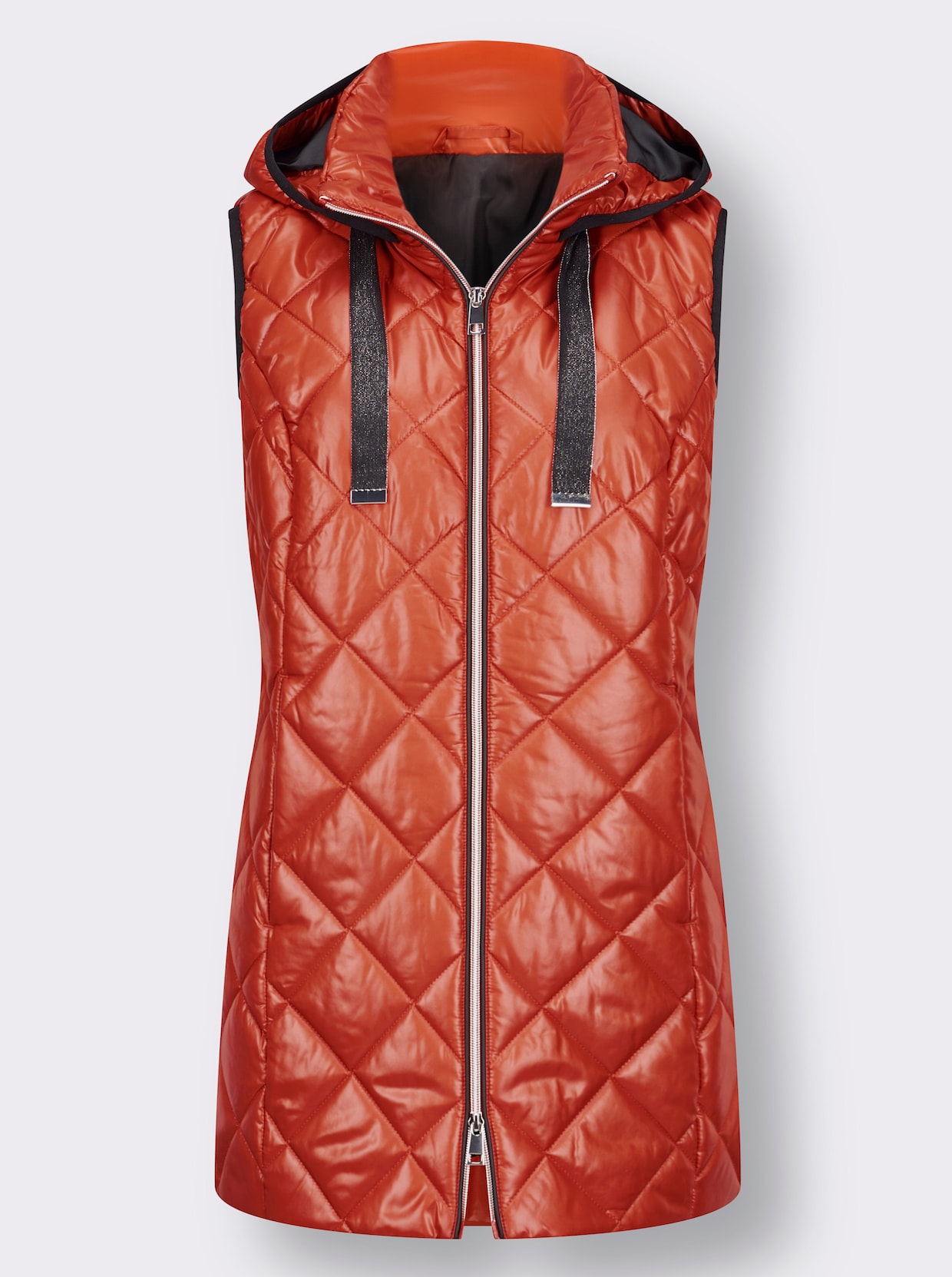 Lange bodywarmer - roestrood