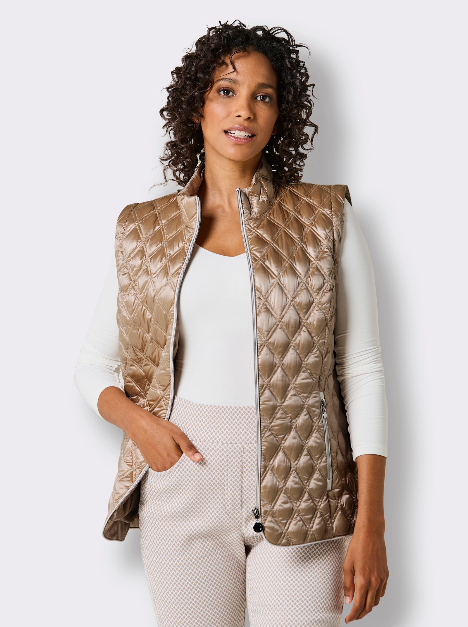 CREATION L PREMIUM Veste légère en duvet, 2 façons de la porter - beige