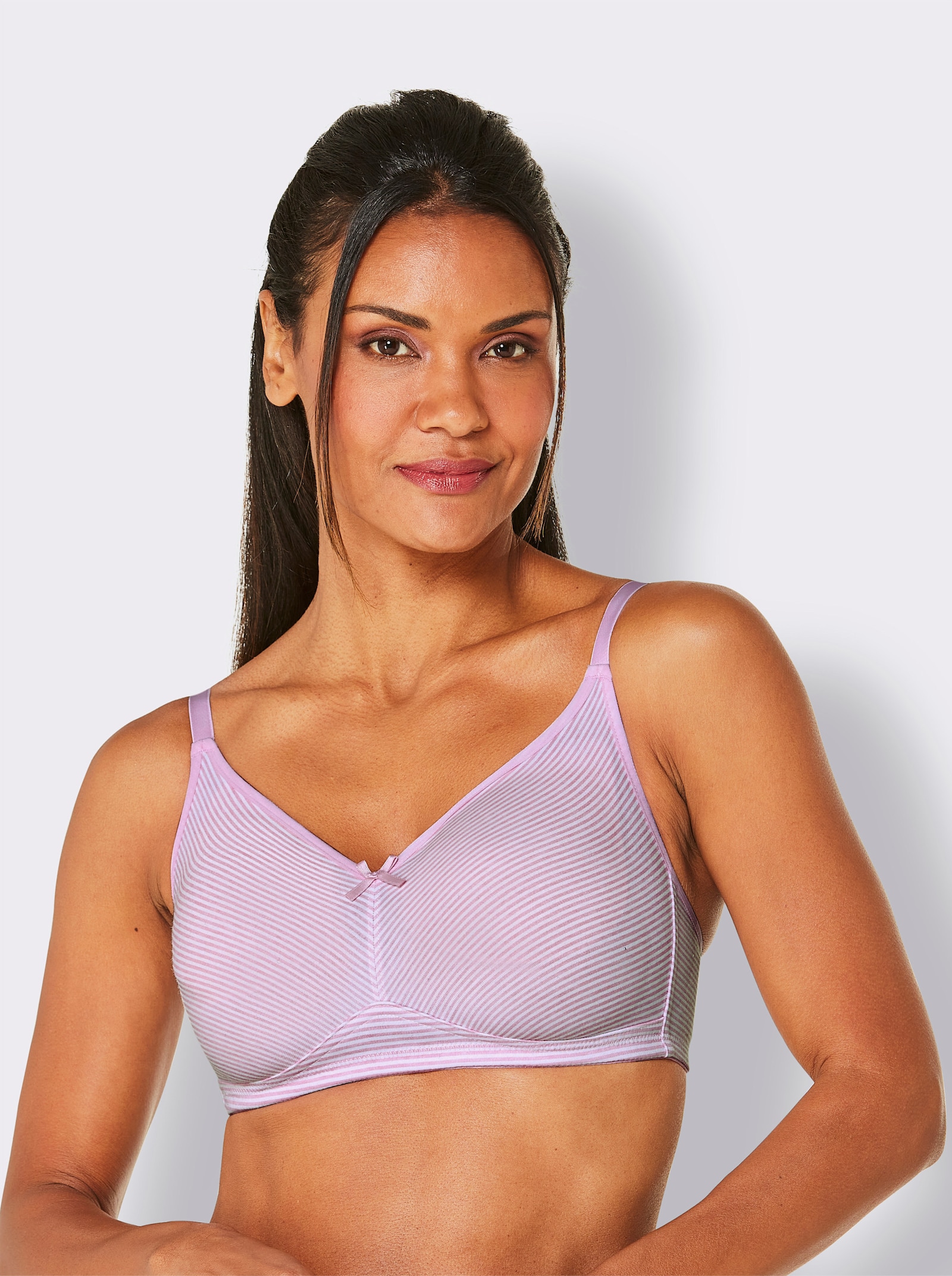 wäschepur Komfort-BH ohne Bügel - rosé-weiss + nachtblau-weiss