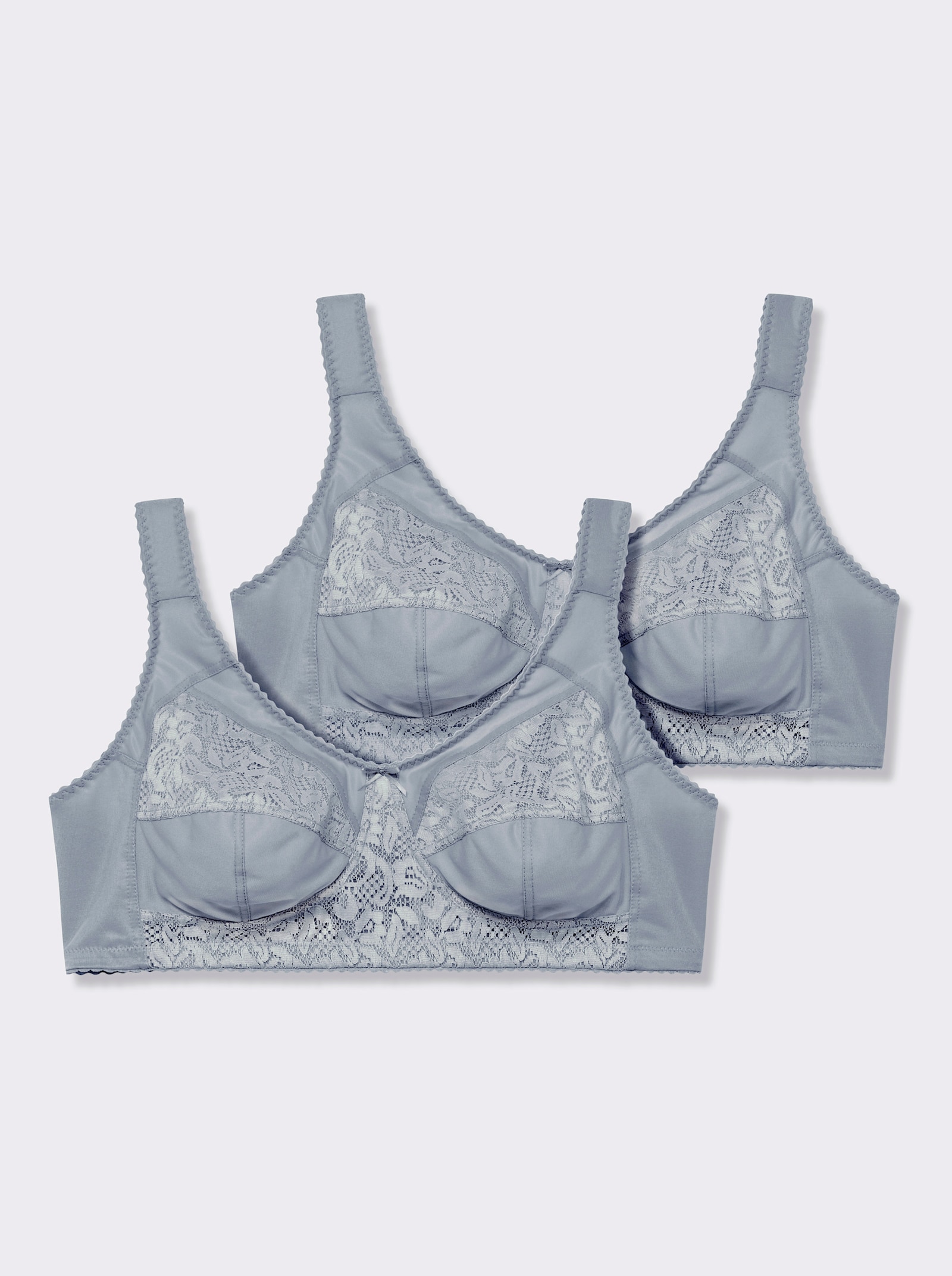 wäschepur Entlastungs-BH ohne Bügel mit Stretch-Spitze - silberfarben