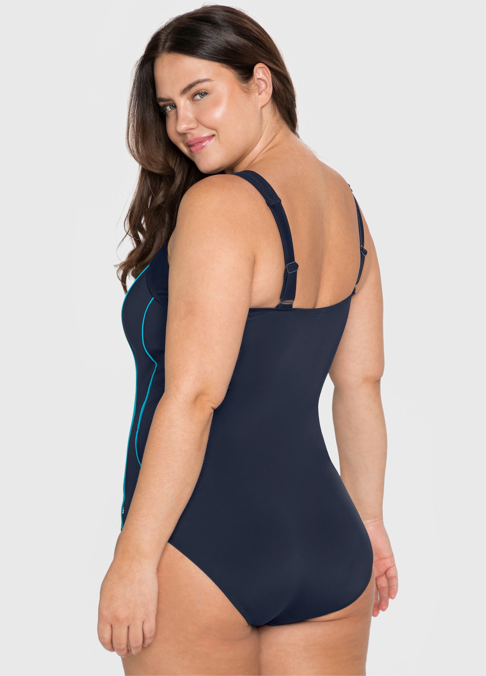 sheego Badeanzug mit Shaping-Effekt - nachtblau