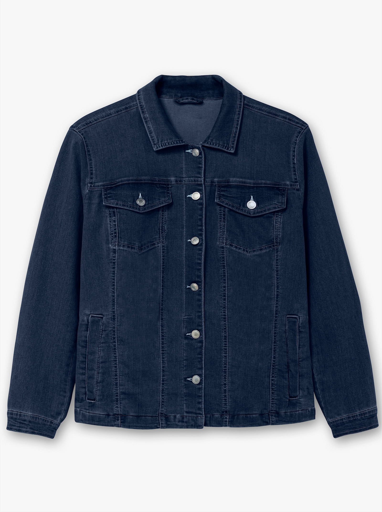 Jeansjacke mit aufgesetzten Brusttaschen - blue-stone-washed