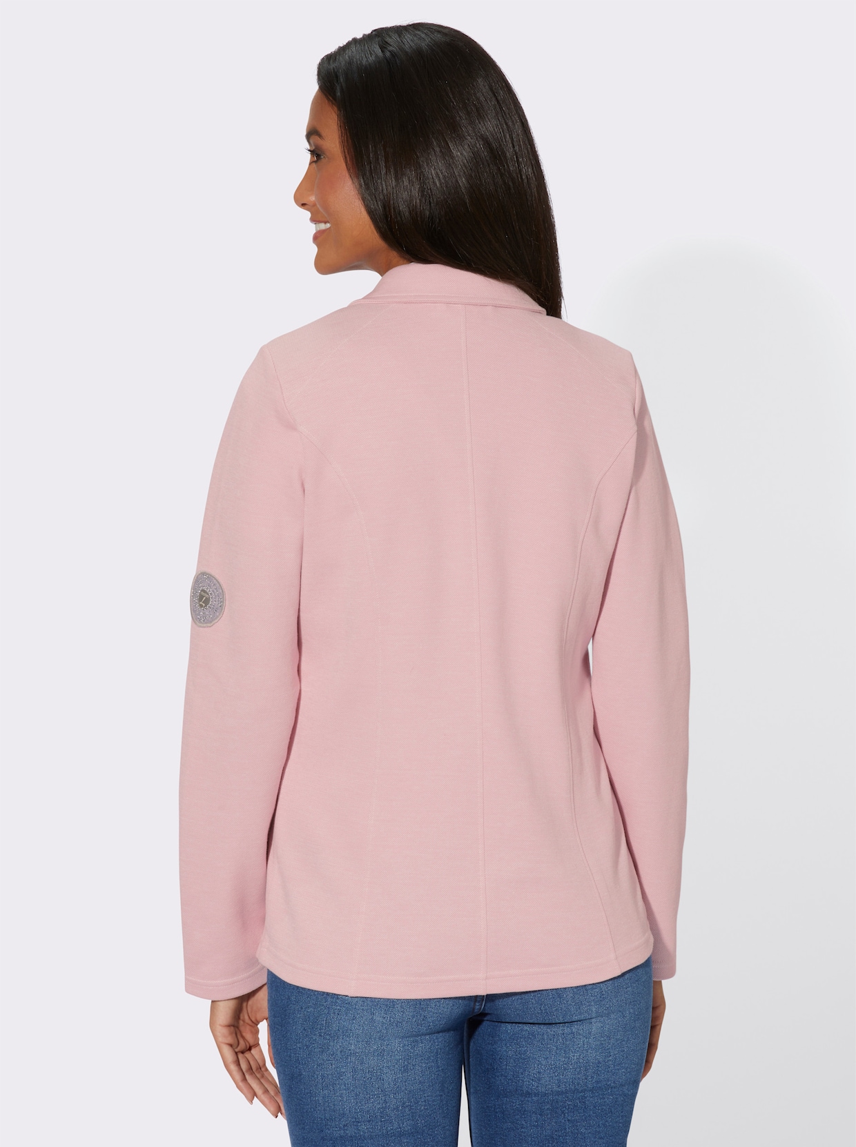 Shirtblazer - roze/wit gemêleerd