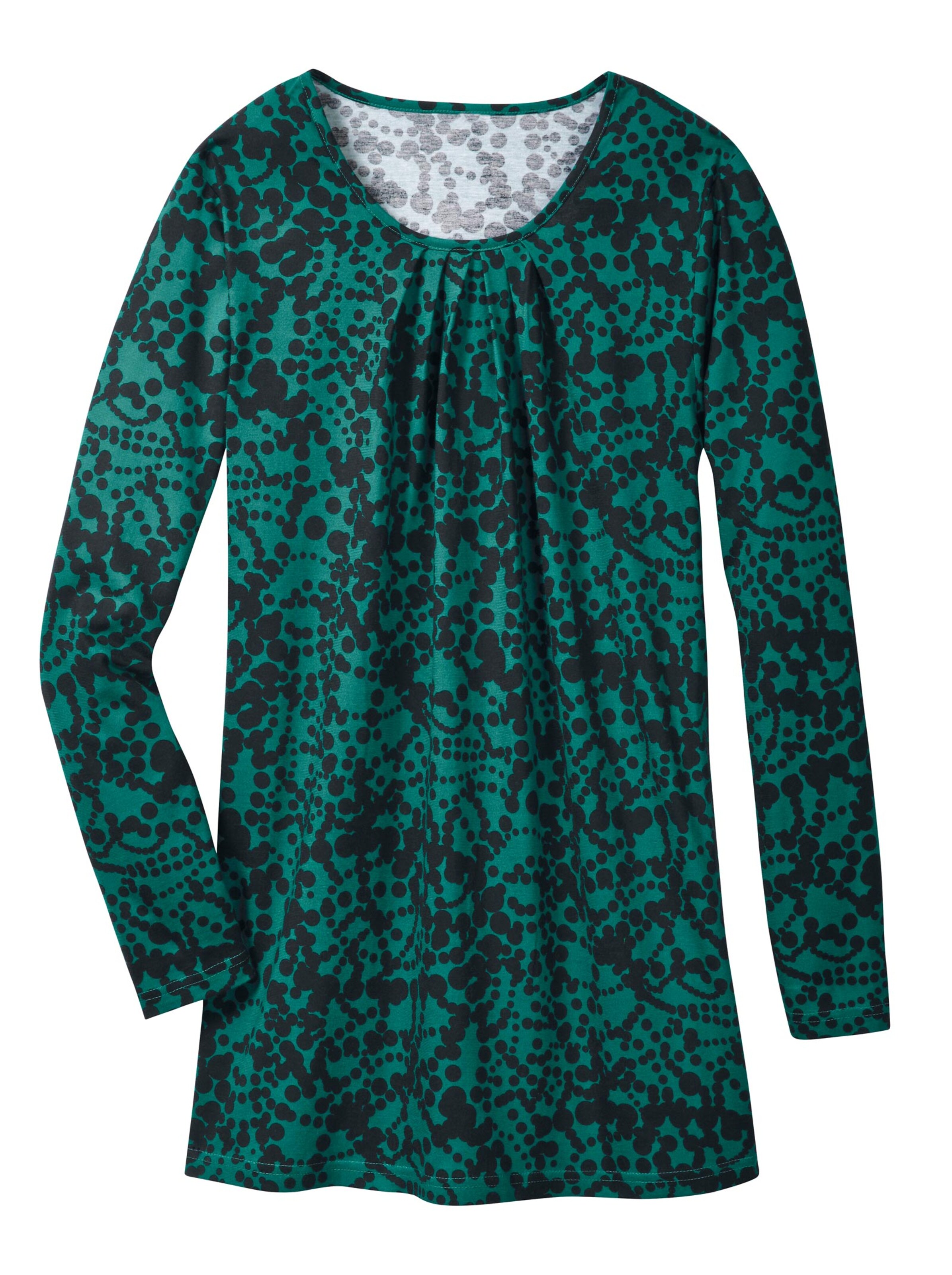 Longshirt - smaragd-schwarz