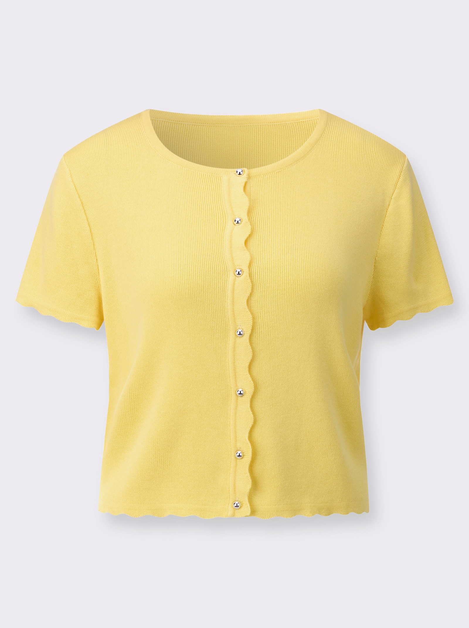 Bolero mit Wellenkante - zitrone