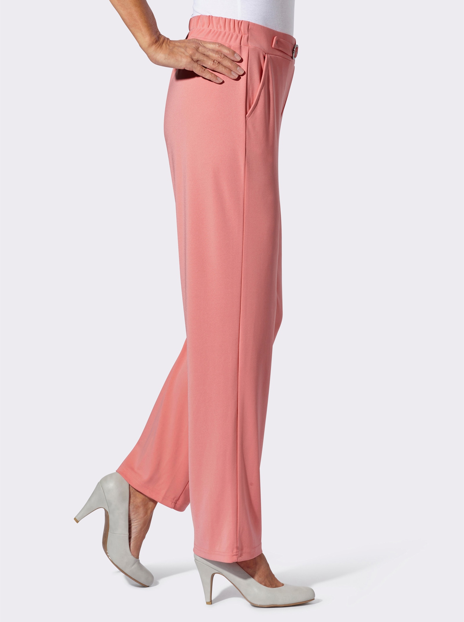 Schlupfhose mit Zierschnalle - flamingo