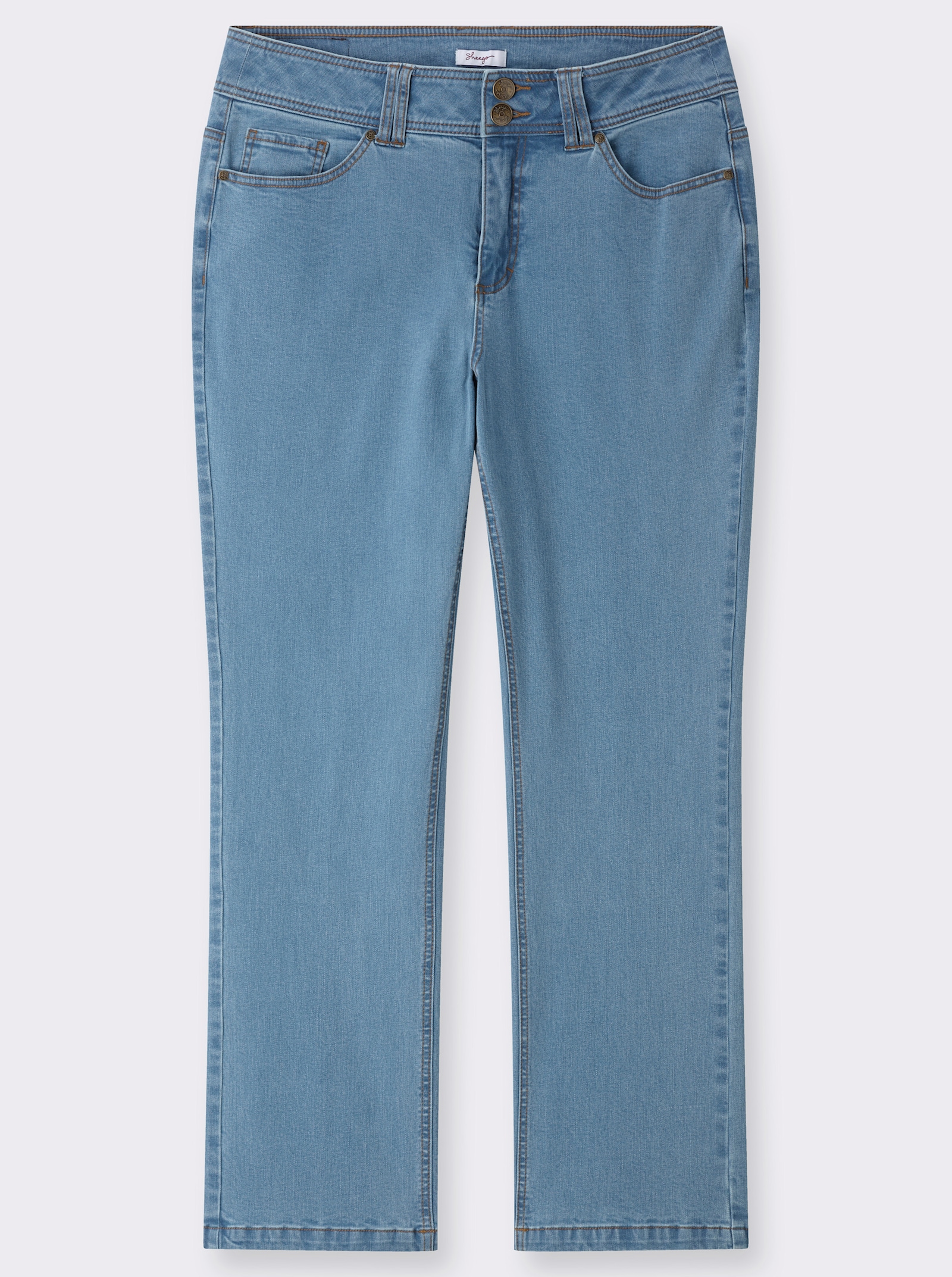 sheego Gerade Jeans für kräftigere Oberschenkel - blue-bleached