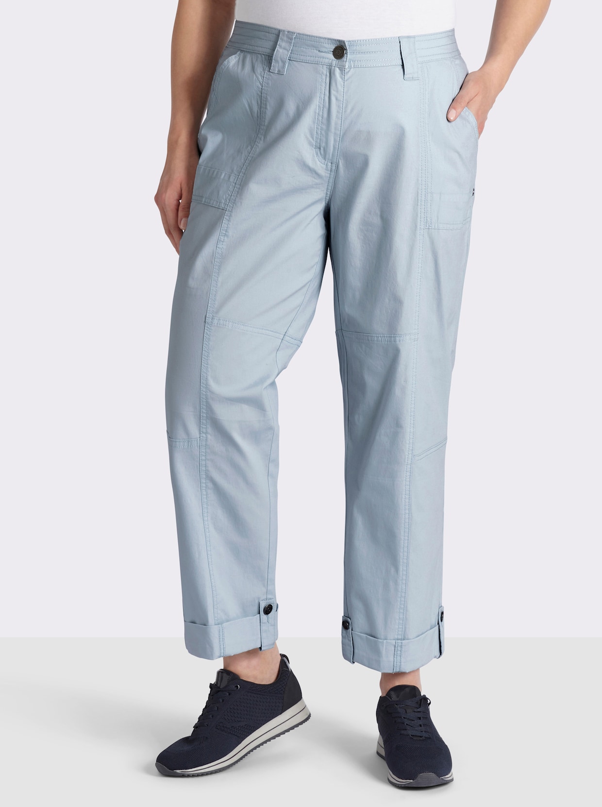 sheego Hose mit Krempelfunktion - hellblau