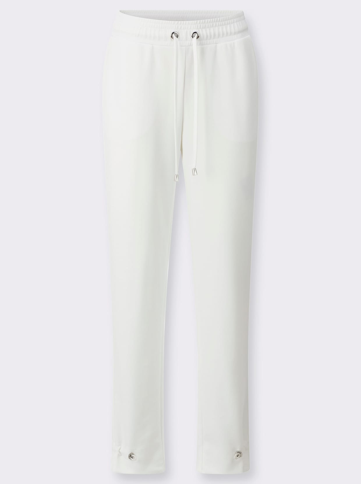 Jerseyhose mit verstellbarem Tunnelzug am Saum - weiß