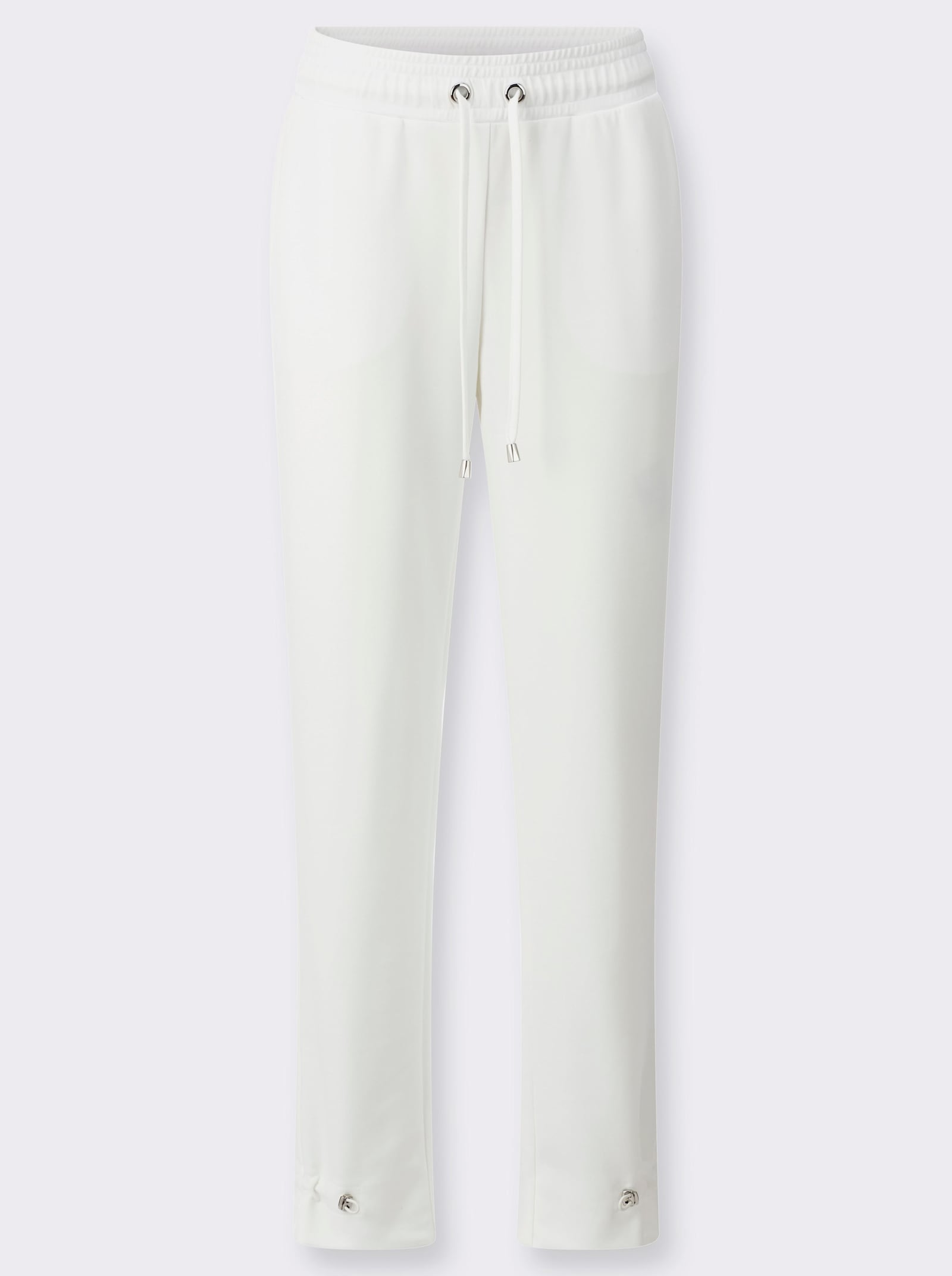 Jerseybroek met verstelbaar tunnelkoord op de zoom - wit