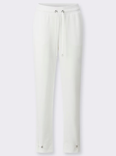 Jerseyhose mit verstellbarem Tunnelzug am Saum - weiß