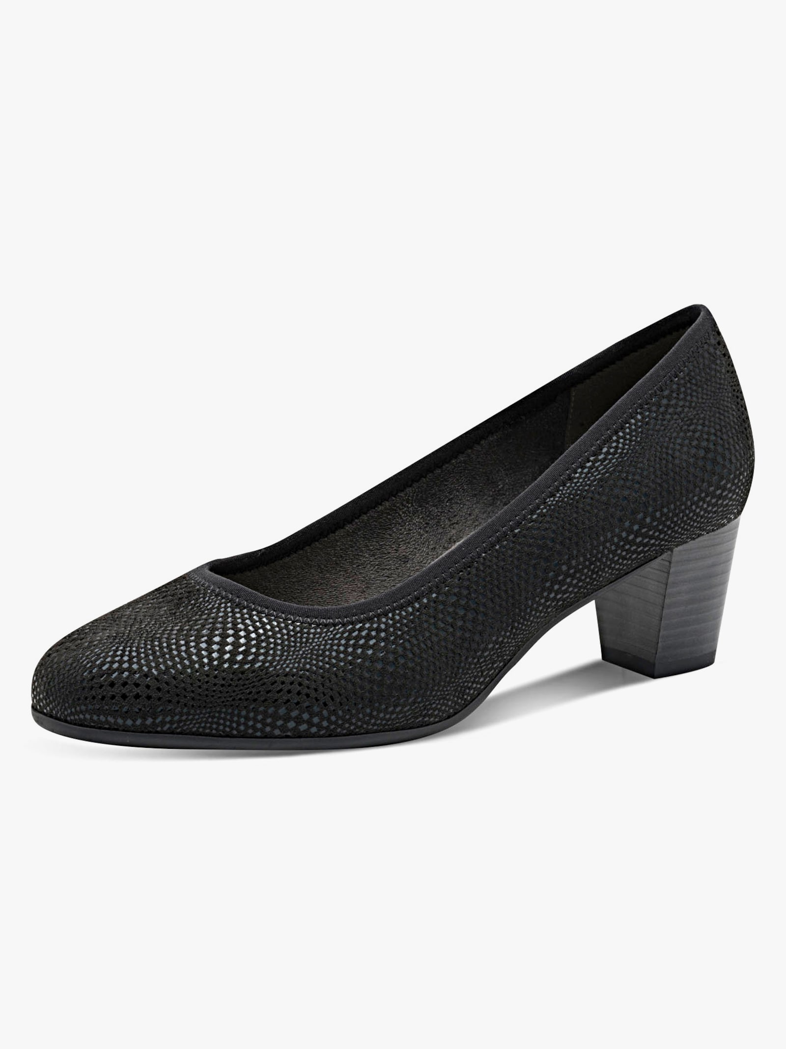 Jana Pumps mit Reptil-Prägung - schwarz