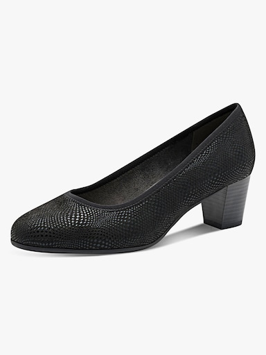 Jana Pumps mit Reptil-Prägung - schwarz