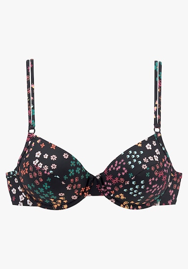 s.Oliver Bügel-Bikini-Top - schwarz-bedruckt
