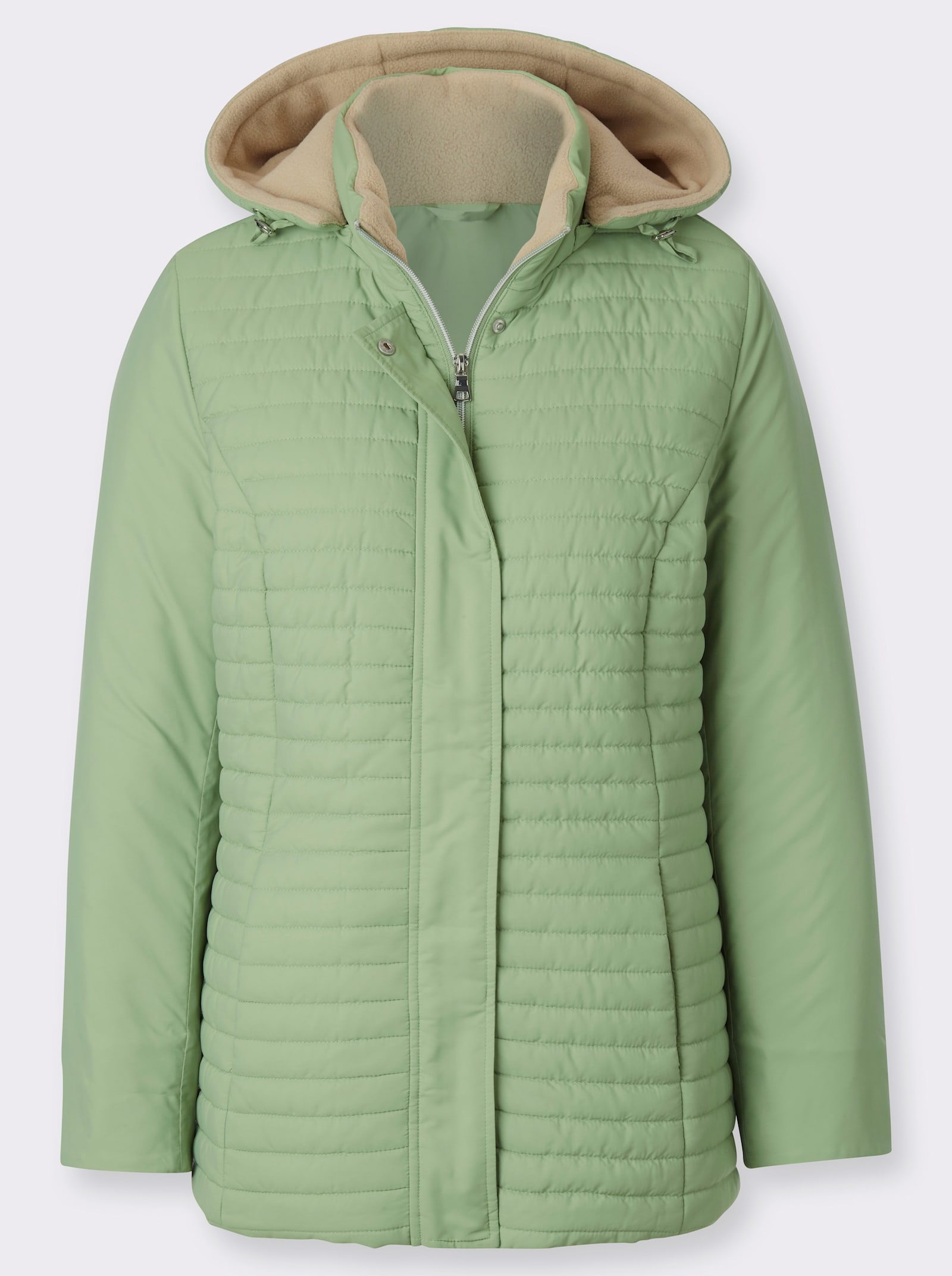 Steppjacke mit abnehmbarer Kapuze - eucalyptus
