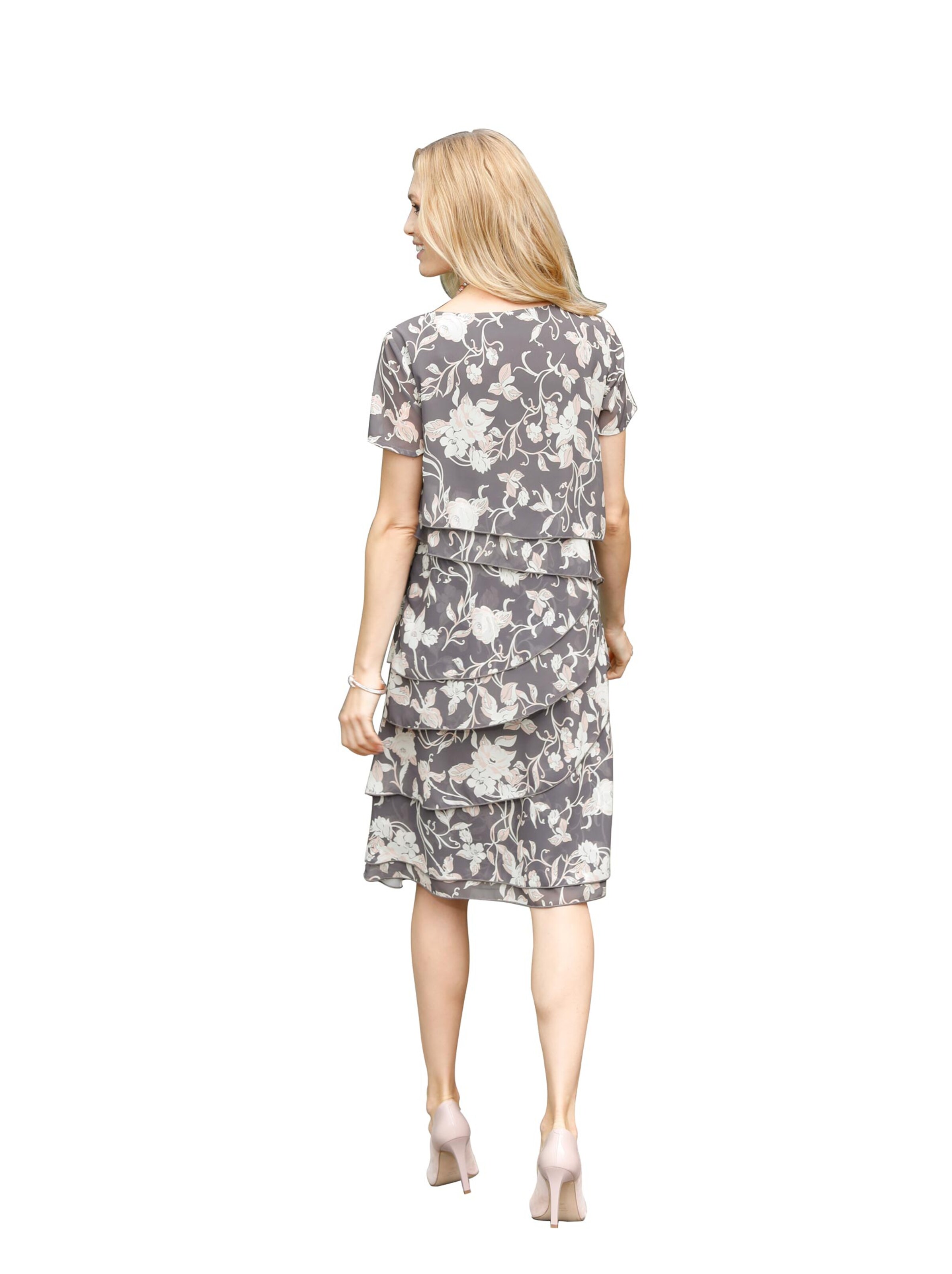 Kleid - anthrazit-bedruckt