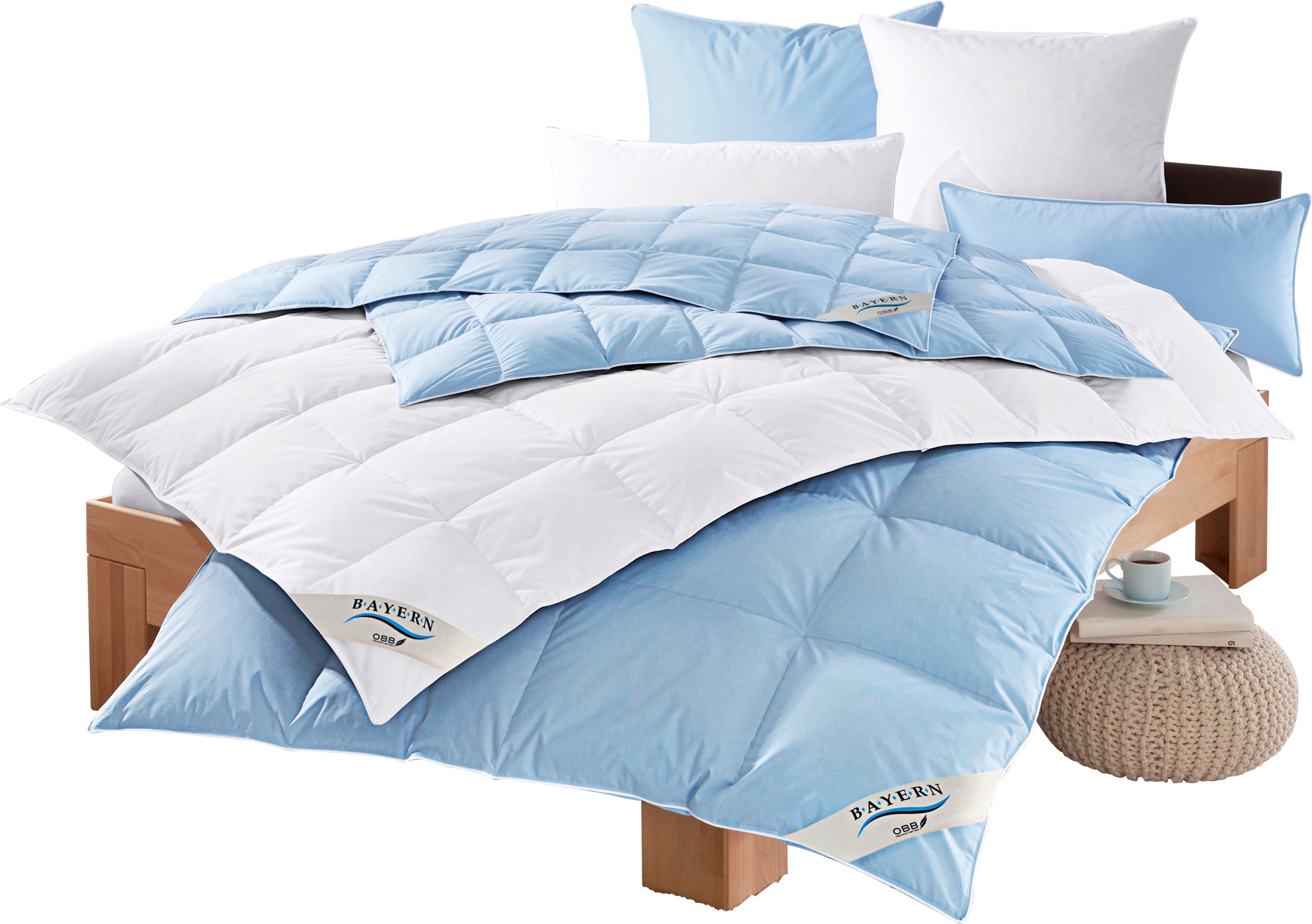 1 x PRO  günstig Kaufen-Bett in blau von OBB. Bett in blau von OBB <![CDATA[