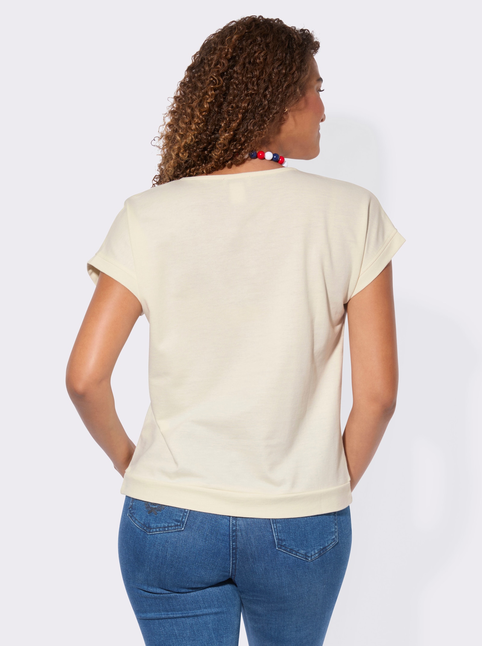 Sweatshirt im Baumwoll-Mix - champagner