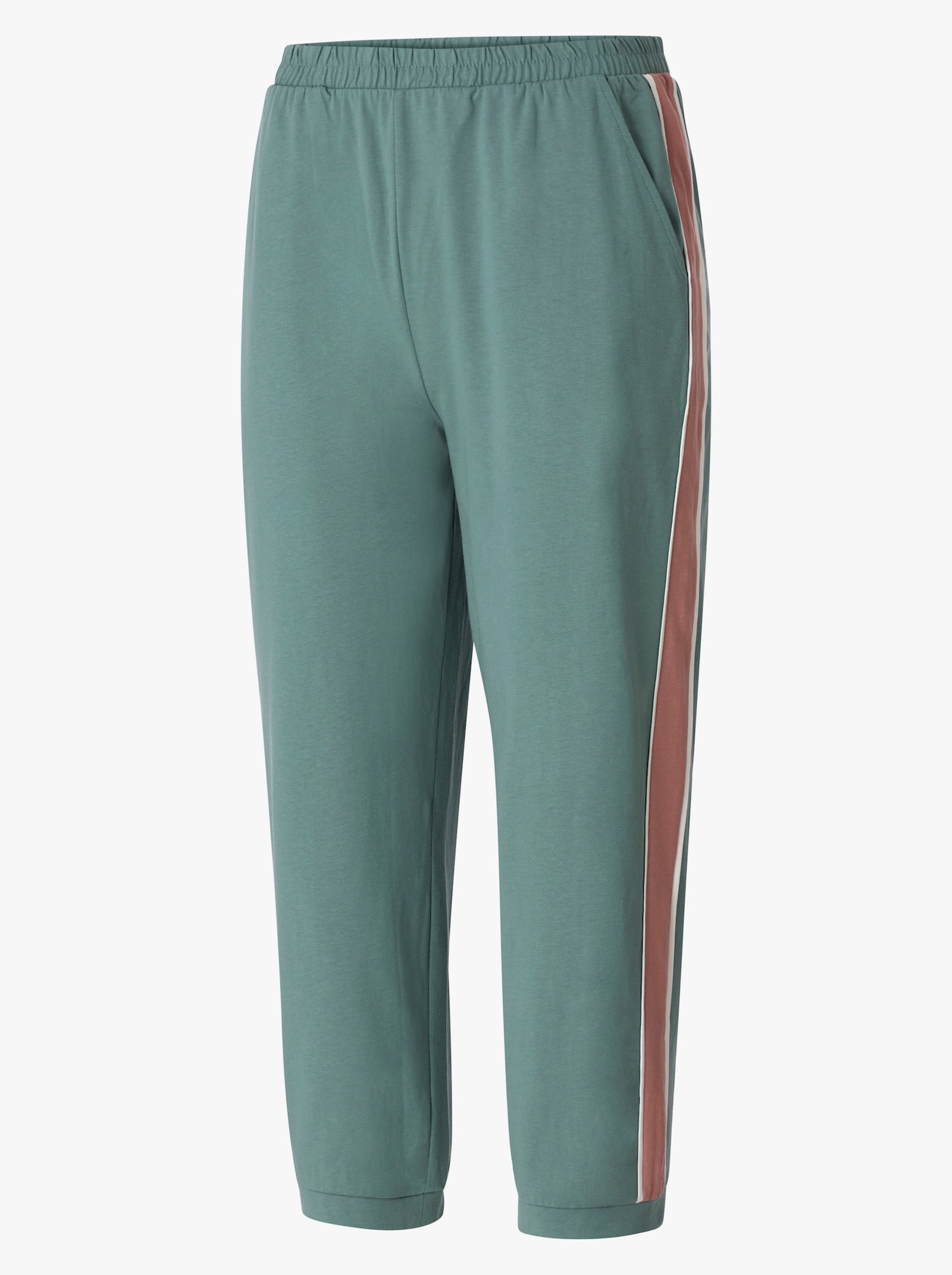Freizeithose mit Galonstreifen - jade