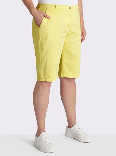 Jeansbermudas mit Dehnbund hinten - zitrone