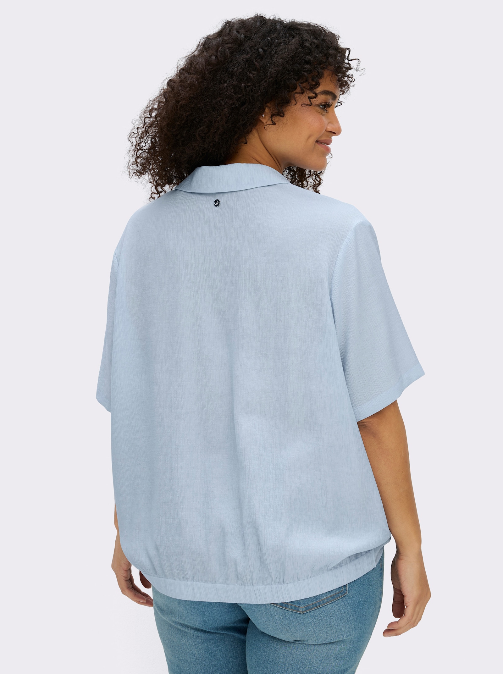 sheego Tunika mit raffiniertem Bund - hellblau