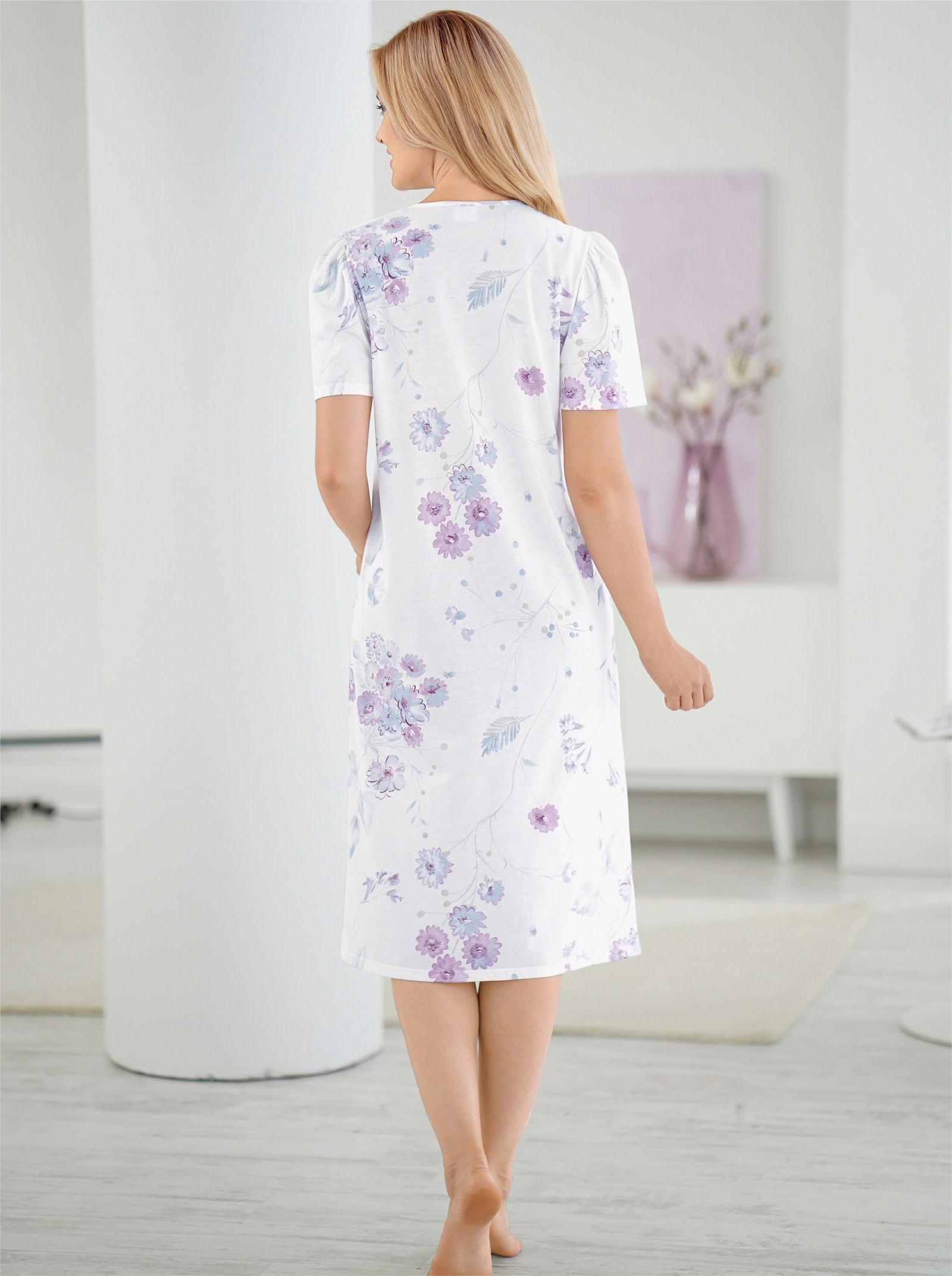 wäschepur Nachthemd met bloemenprint, huidvriendelijk - ecru geprint
