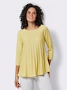 CREATION L PREMIUM 3/4 Arm-Pullover in Plissee-Optik - zitrone