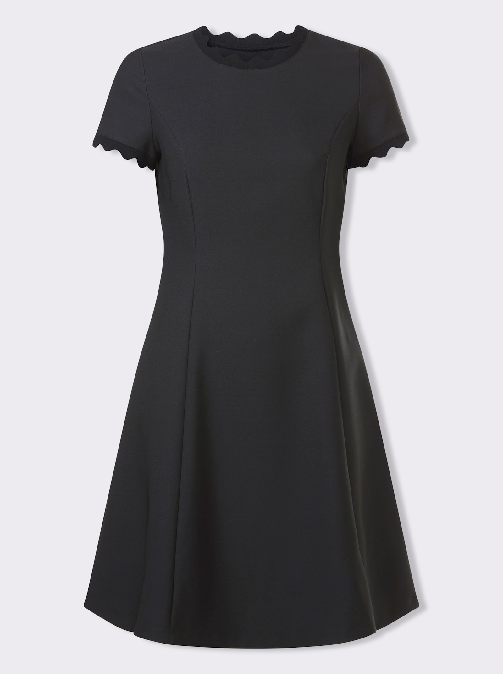 heine Zomerjurk met golvende randen - zwart