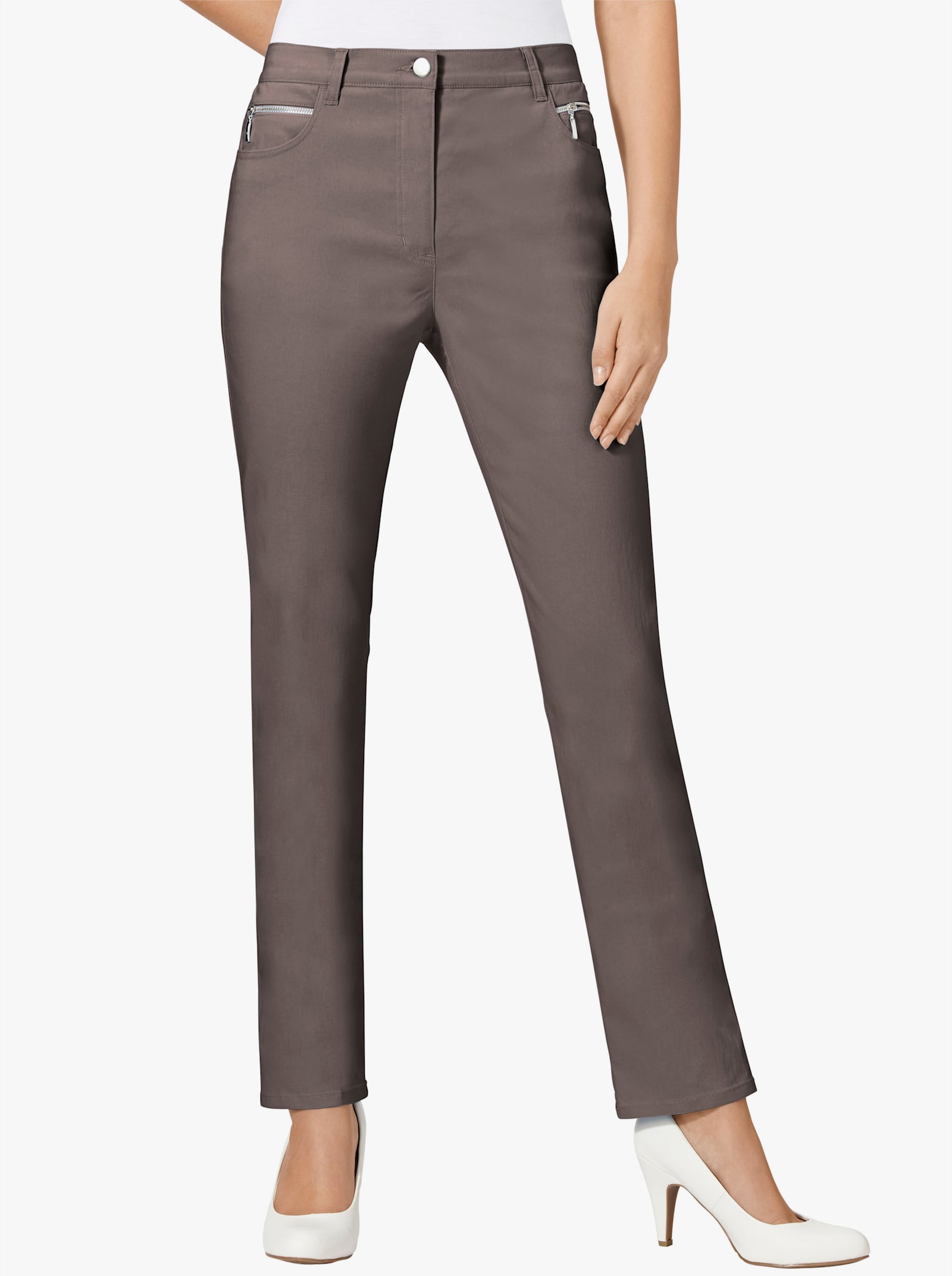 Stehmann Comfort line Stretch-Hose mit Zier-Taschen vorne - stein