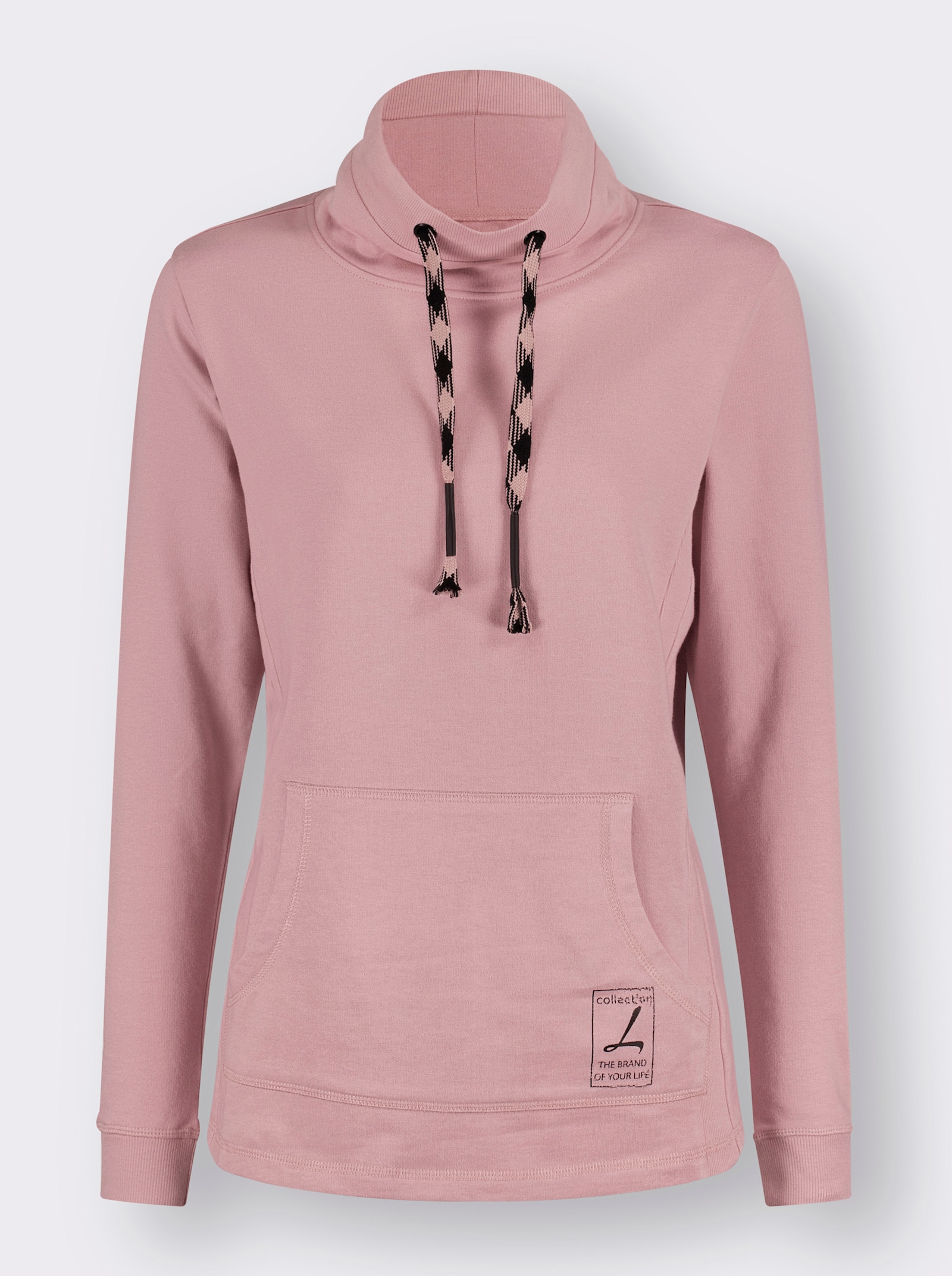 Sweatshirt met kangoeroezak - hortensia