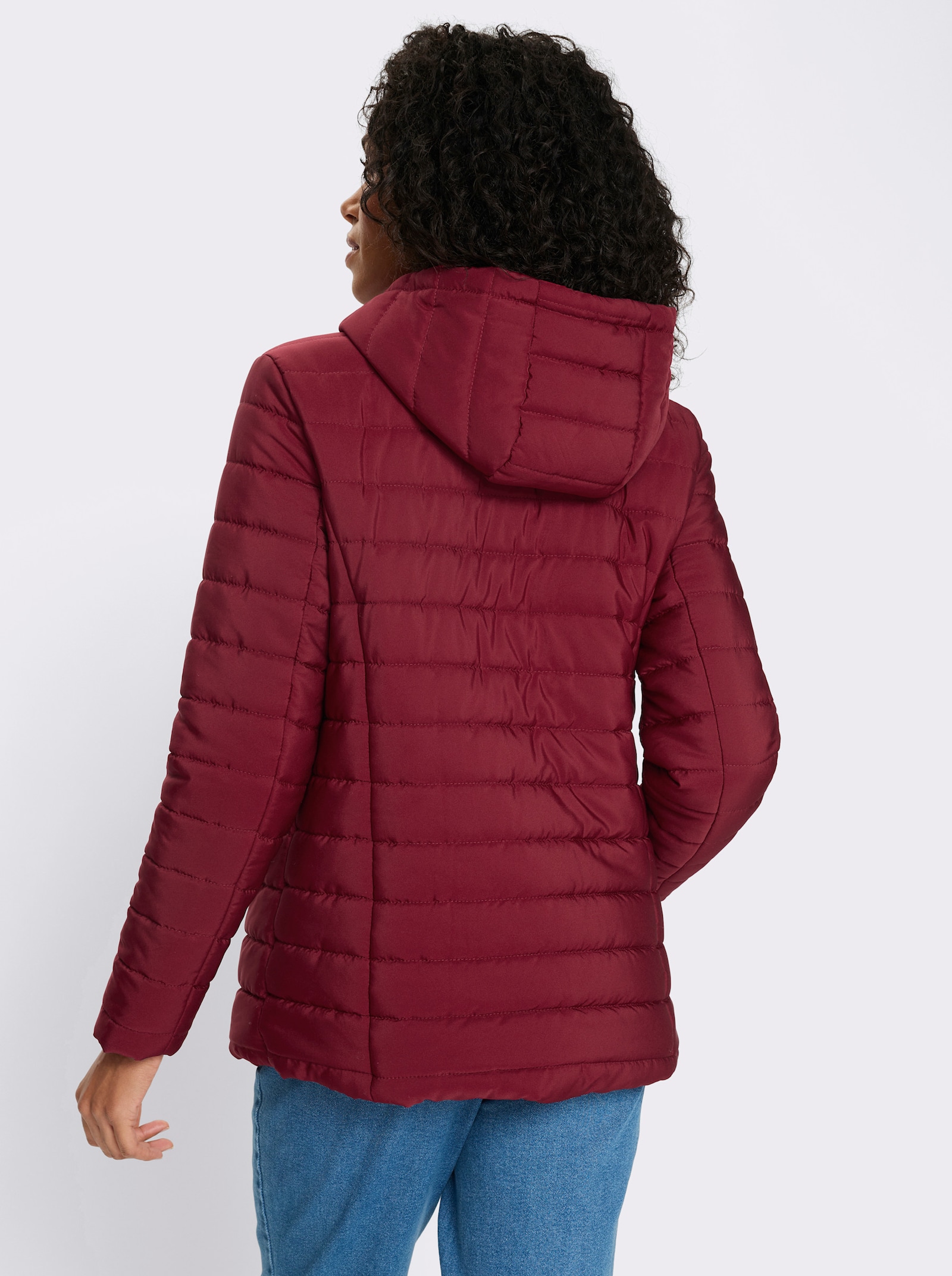 Steppjacke mit Knebelknöpfen - dunkelrot