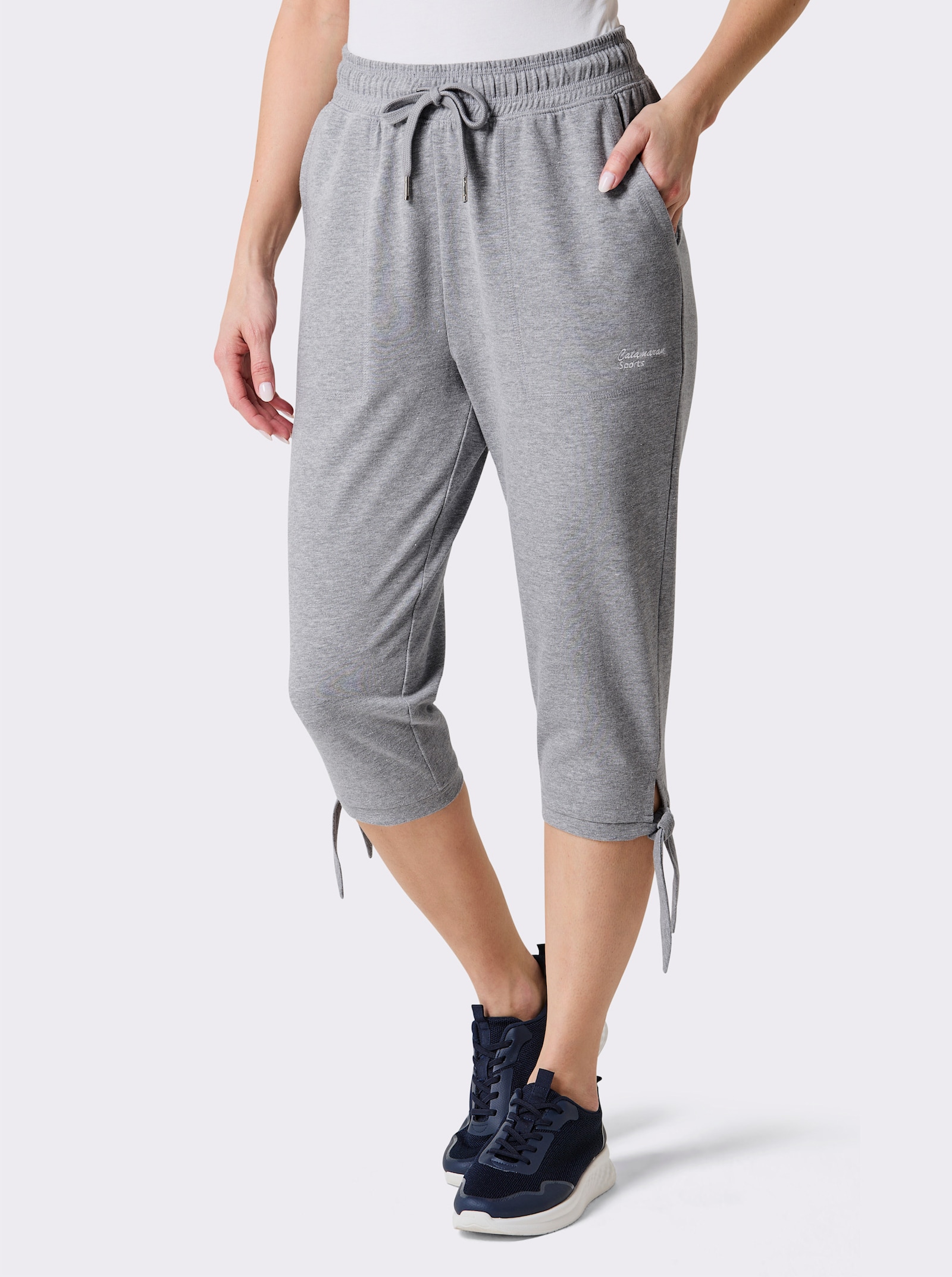 Catamaran Sports Vrijetijdsbroek met lus op de pijpzoom - grijs gemêleerd