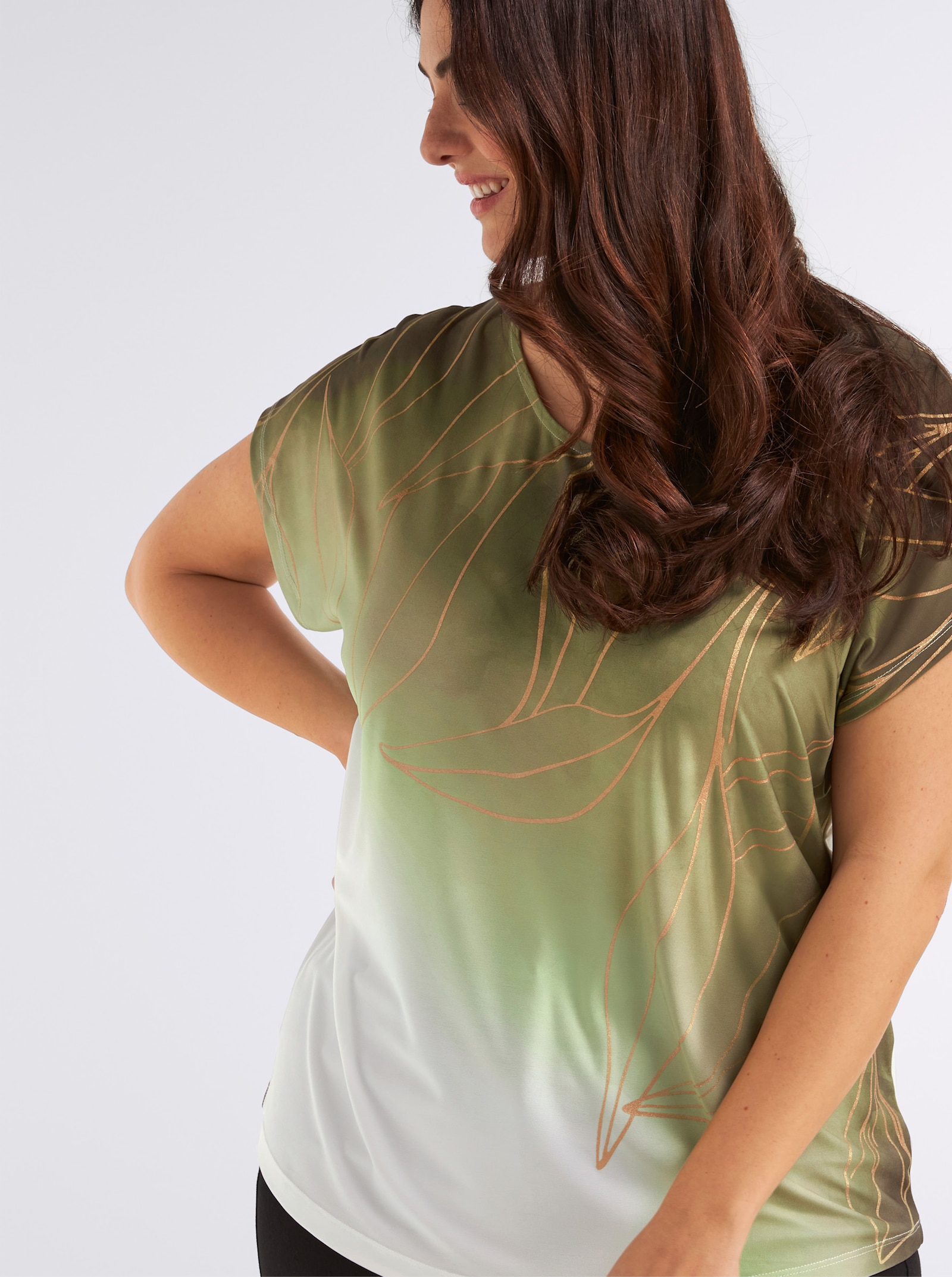 Print-Shirt mit Foliendruck - schilf-schwarz-bedruckt