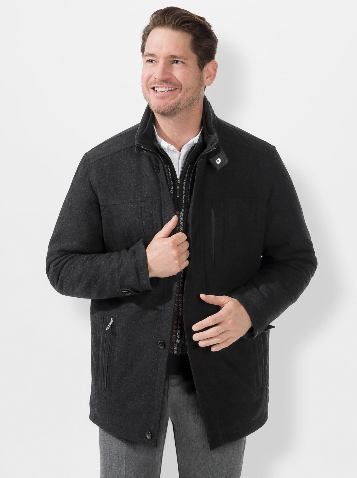 Marco Donati Longjacke - anthrazit-meliert