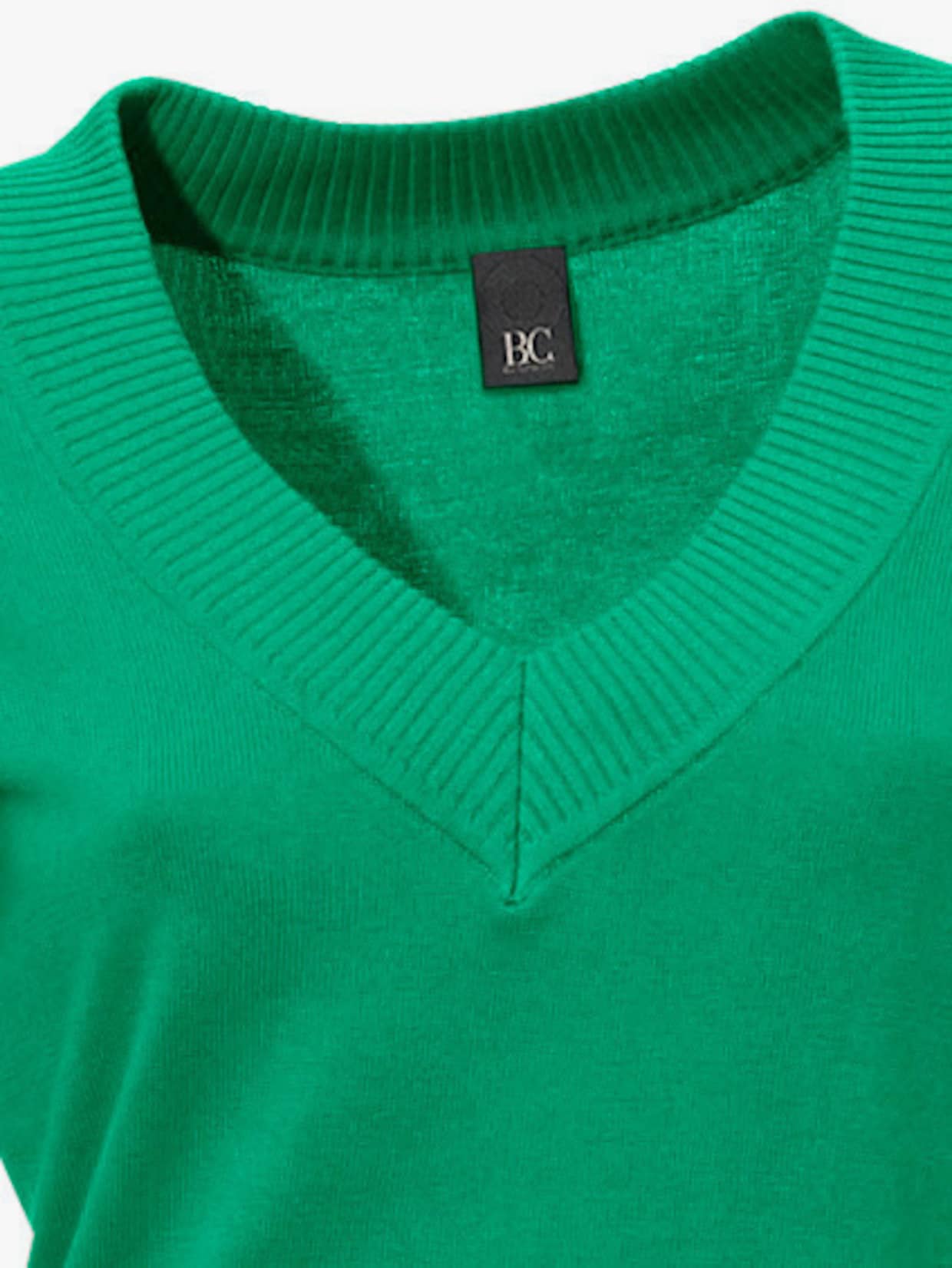 heine Pullover met V-hals - groen