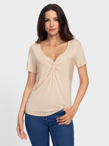 heine Shirt mit Knotendetail vorn - elfenbein