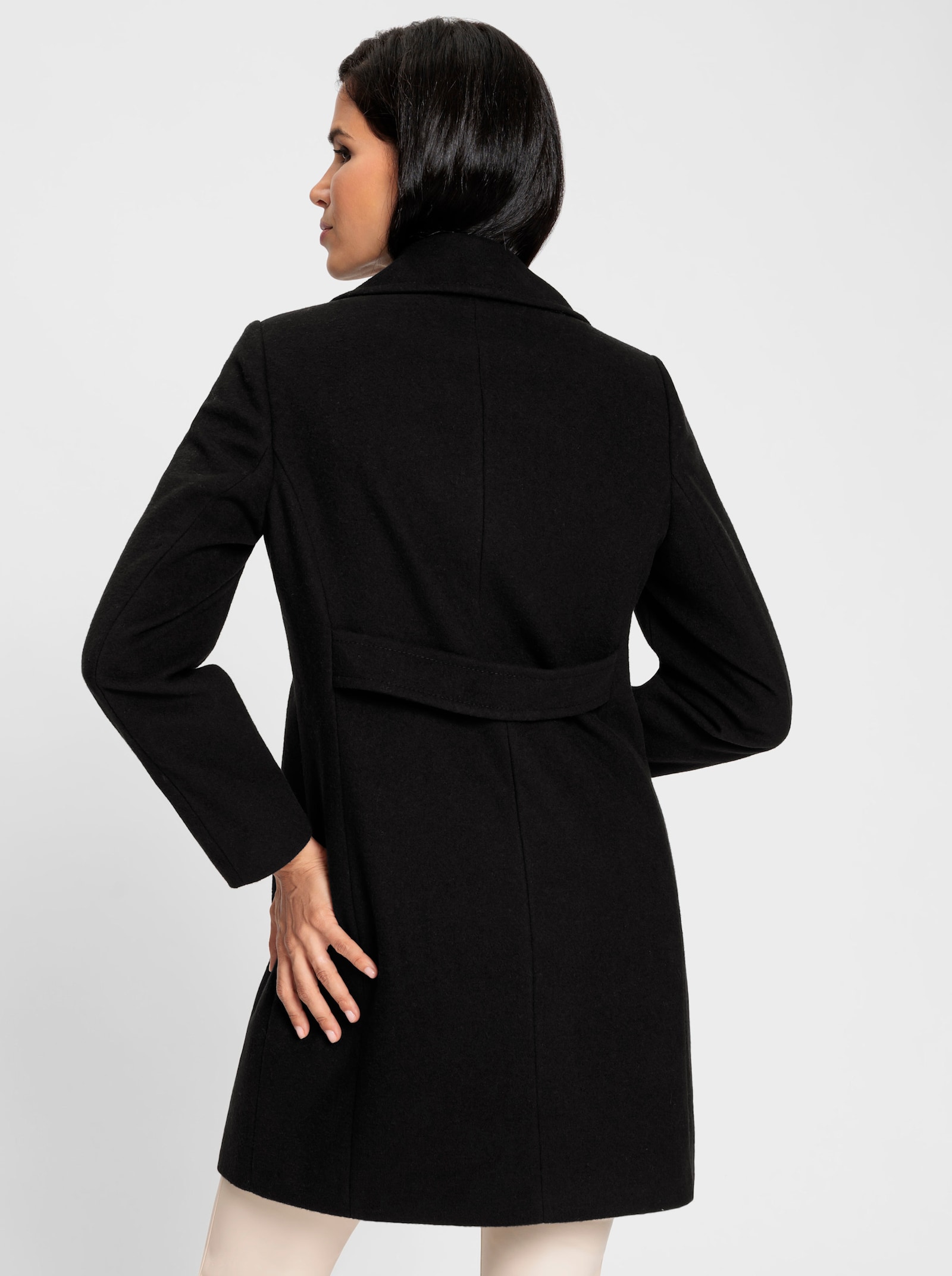 heine Manteau court avec bride décorative au dos - noir